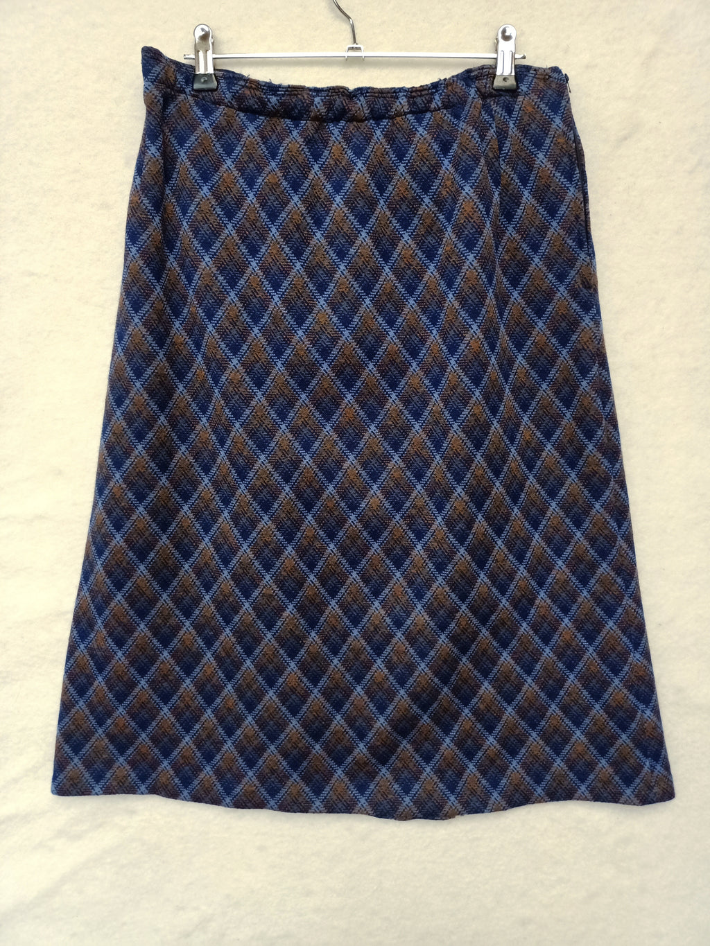 Vintage Diagonal Plaid Skirt