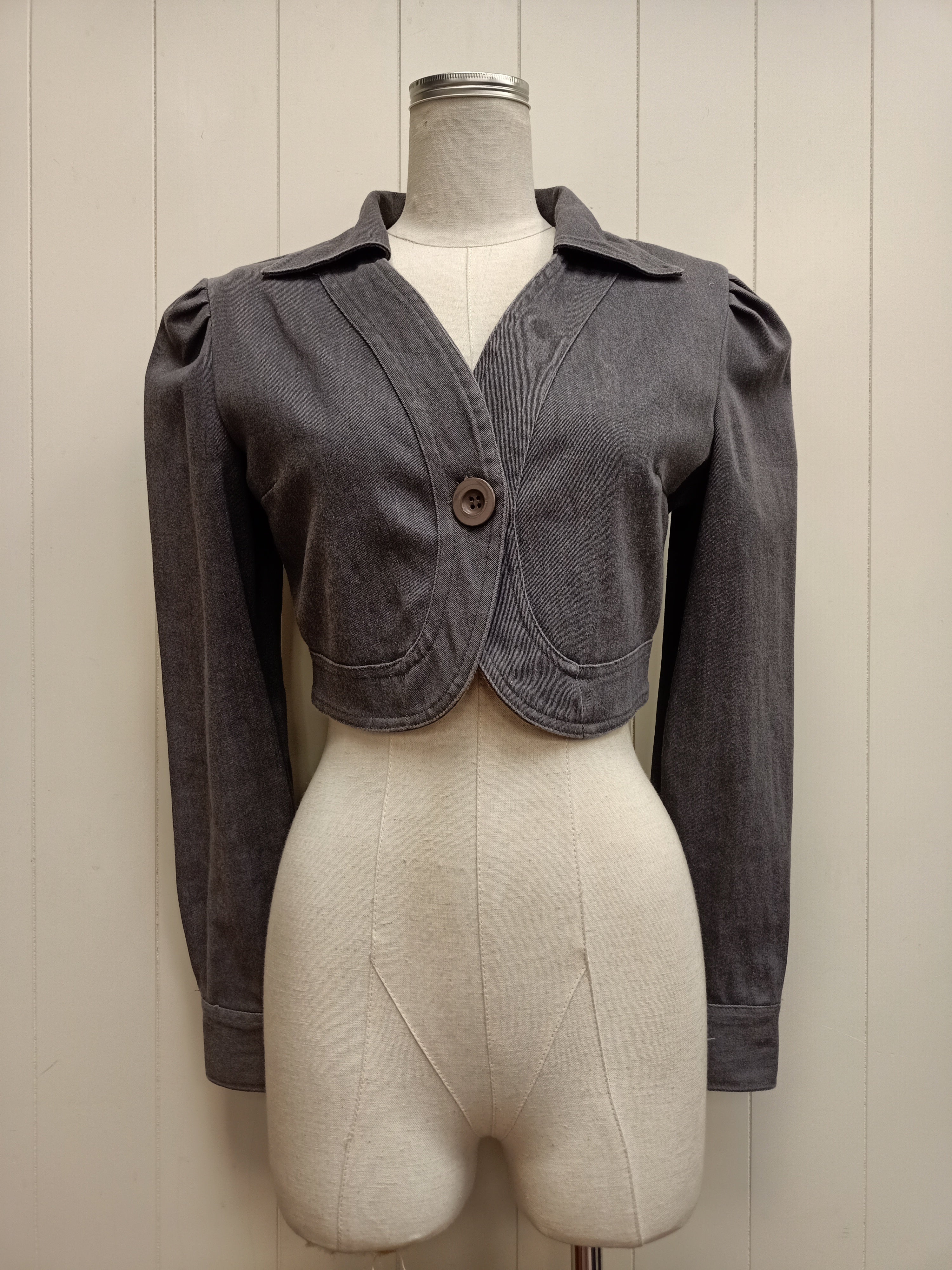 Vintage Wrangler Cropped Grey Jacket