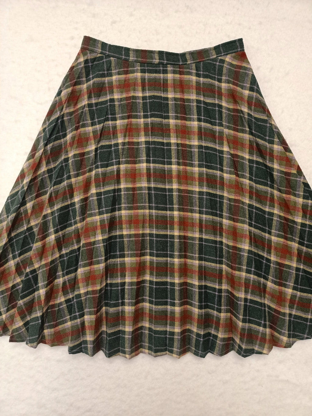 Vintage Green Plaid Skirt