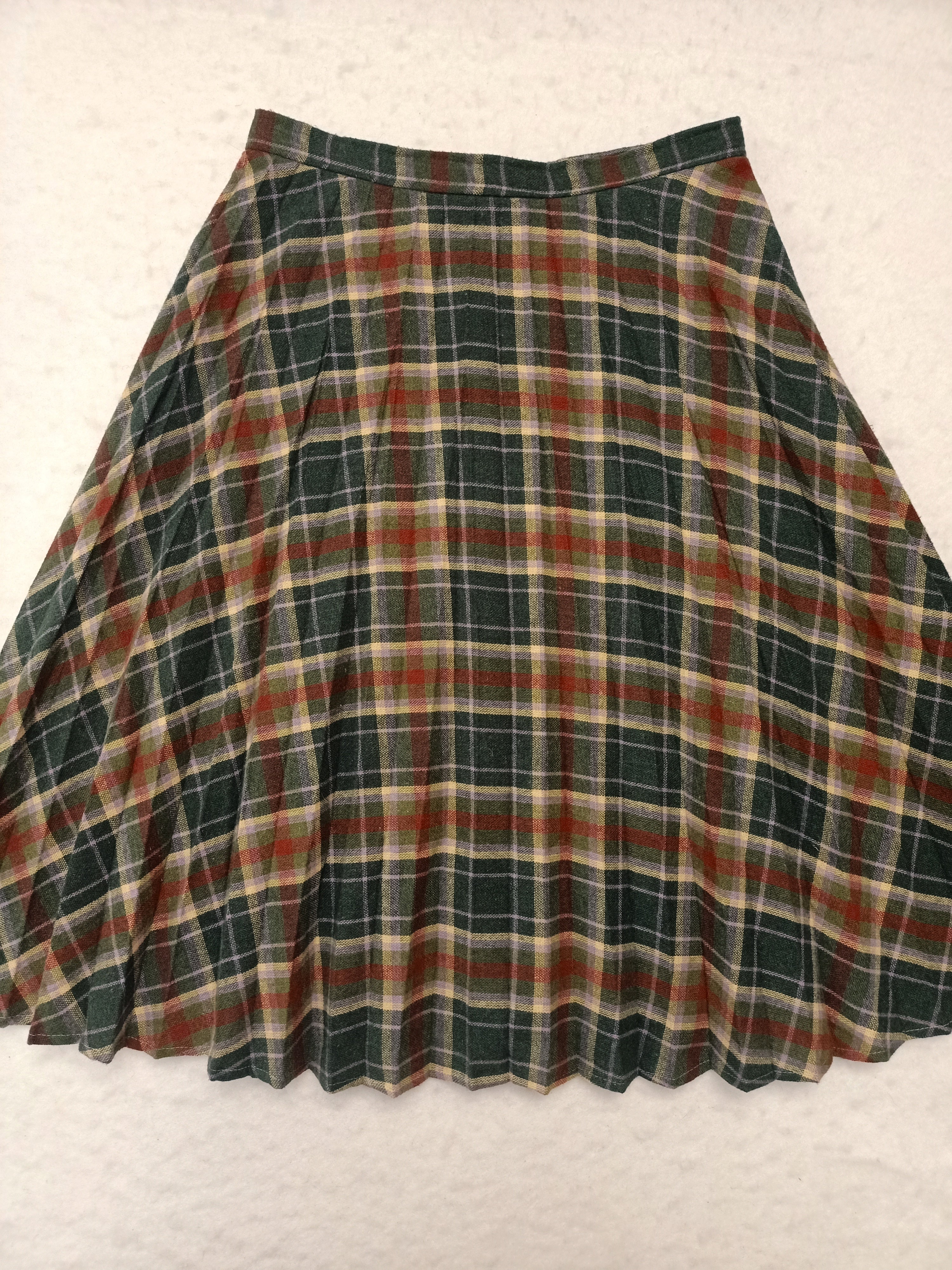 Vintage Green Plaid Skirt