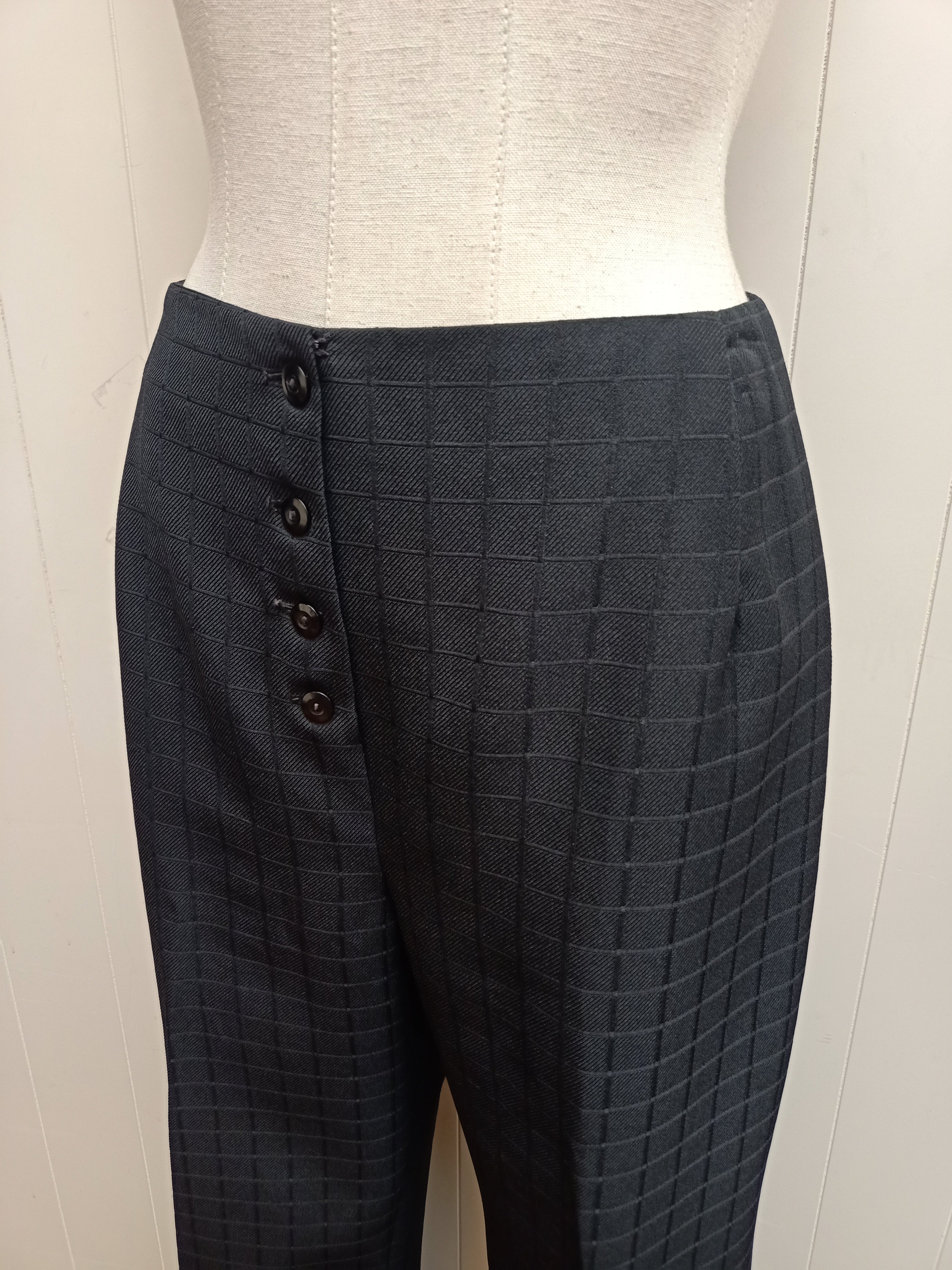 Vintage Miss Deauville Black Grid Pants