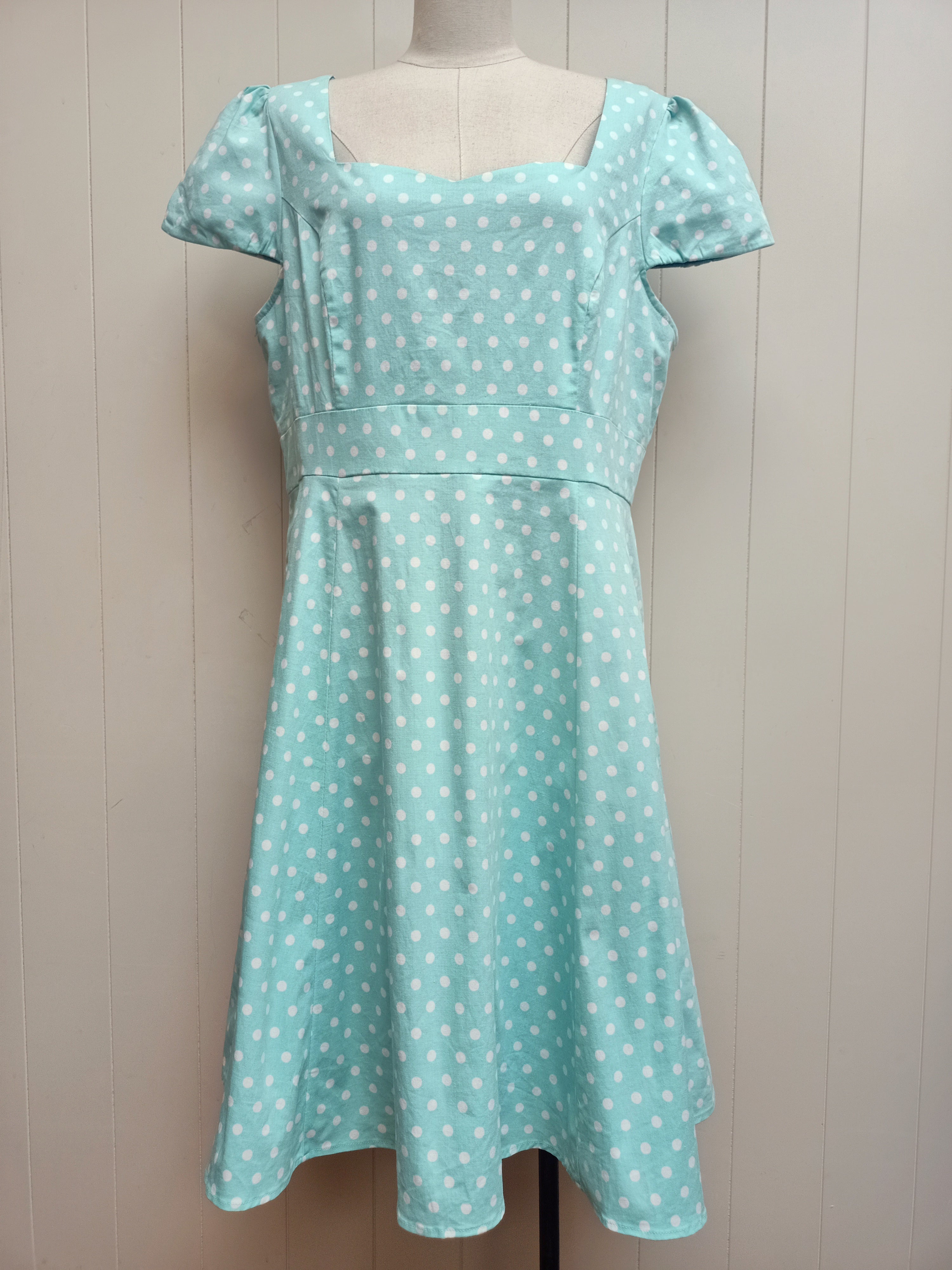 Dolly and Dotty Mint Polka Dot Dress