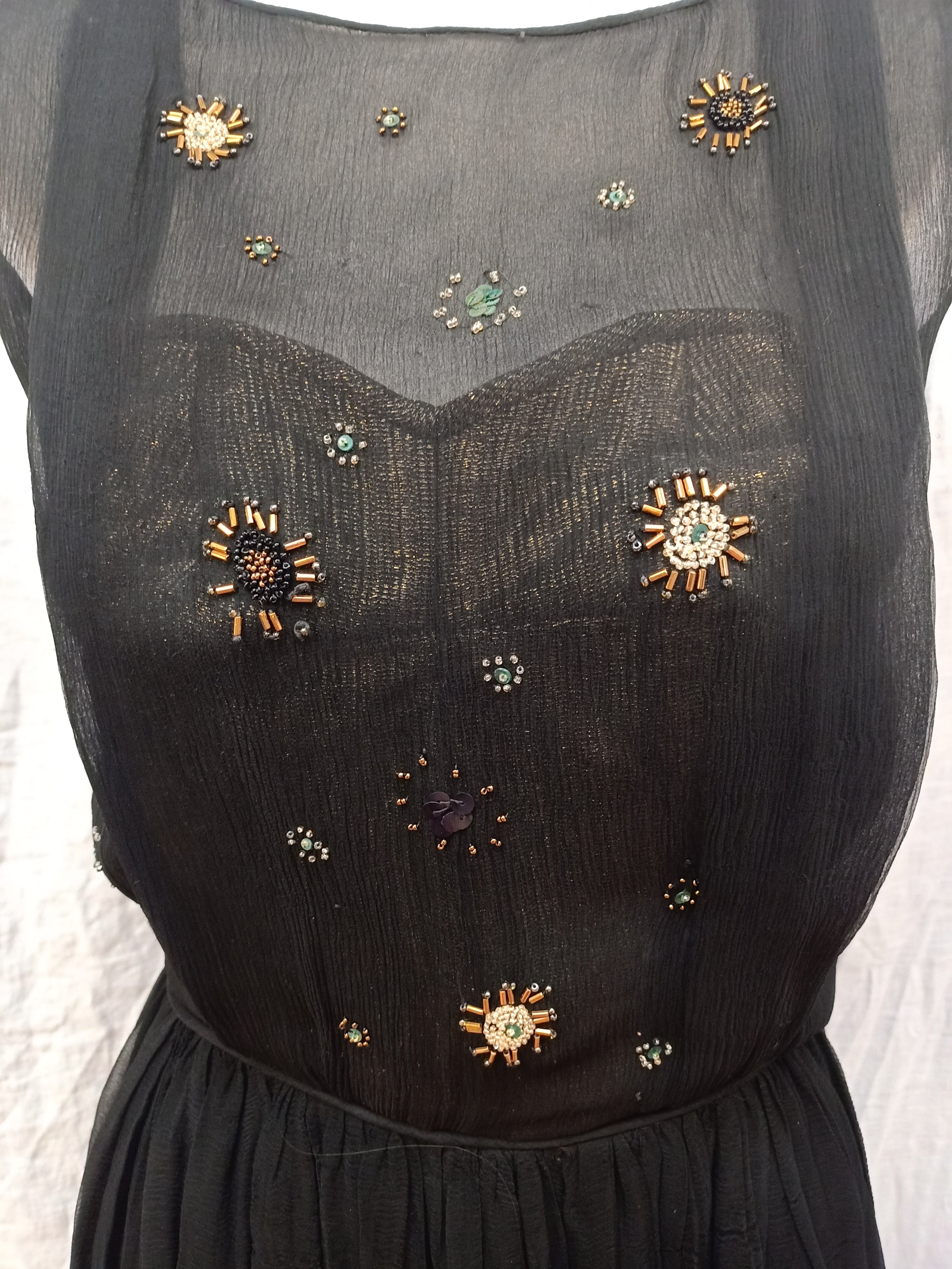 Black & Gold Embellished Dress
