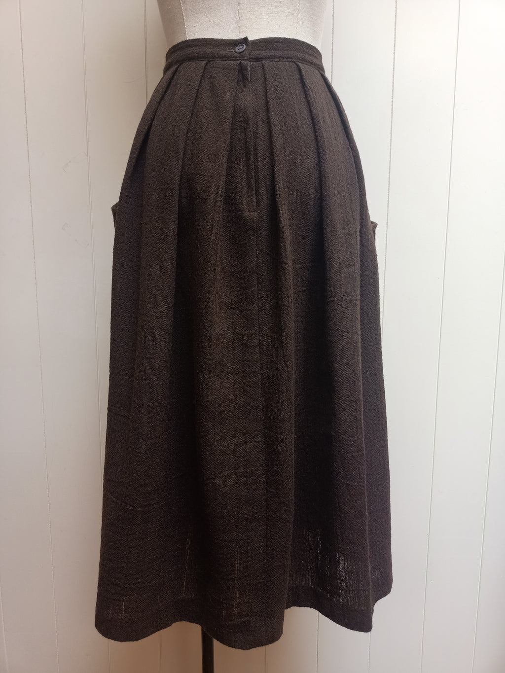 Vintage Statement Pockets Pleated Skirt