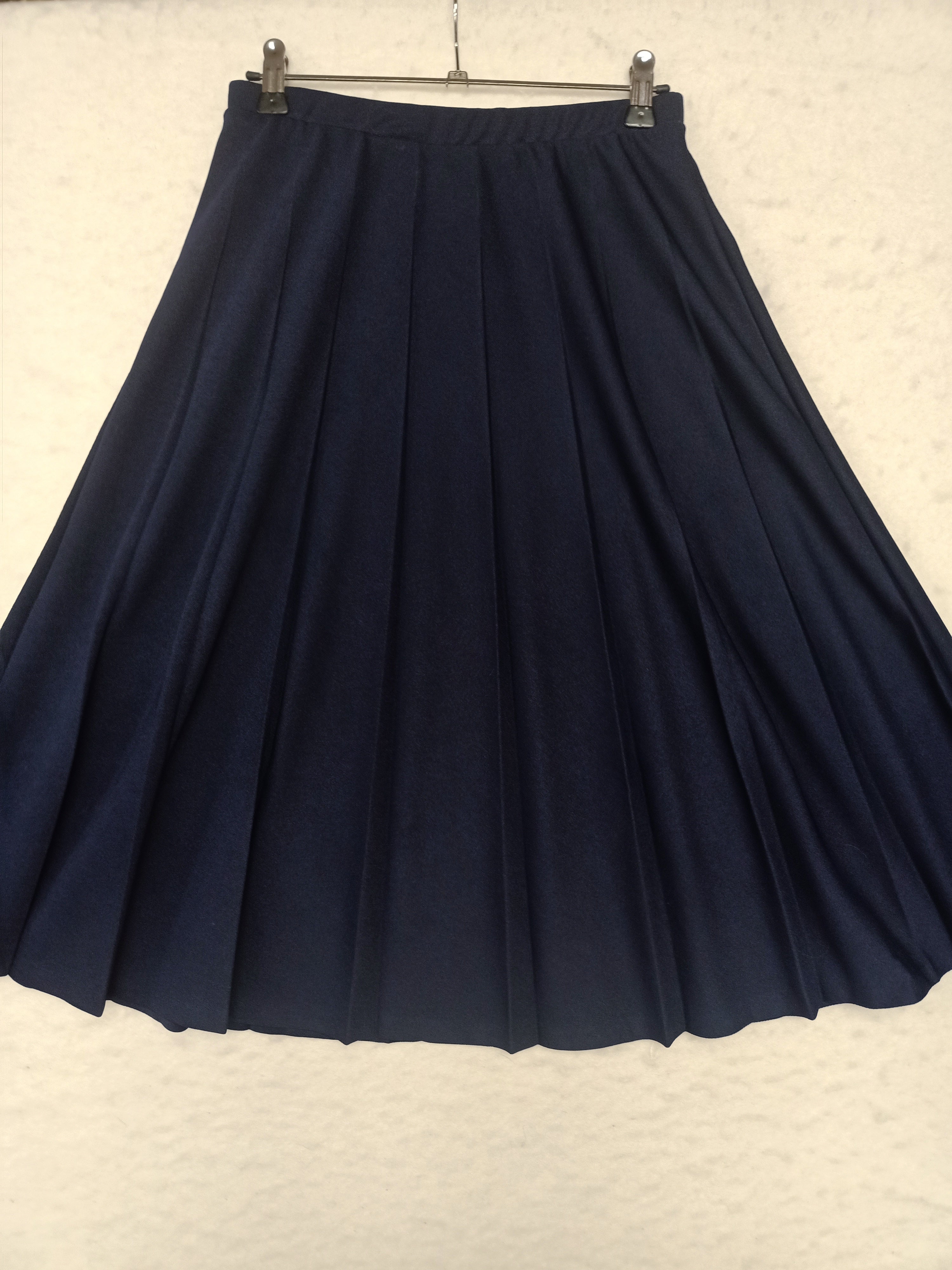Vintage Navy Pleated Skirt