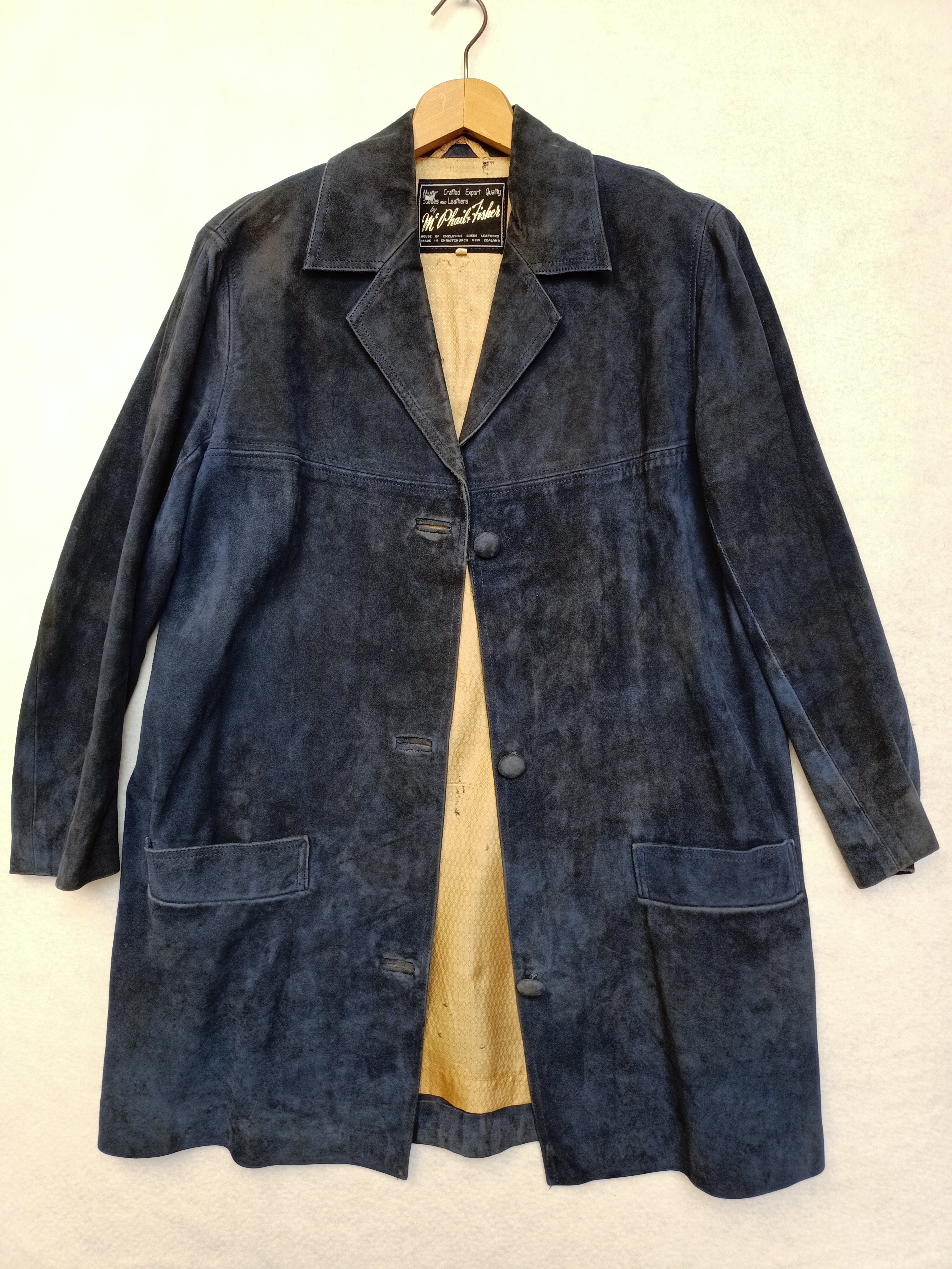 Vintage Navy Suede Jacket