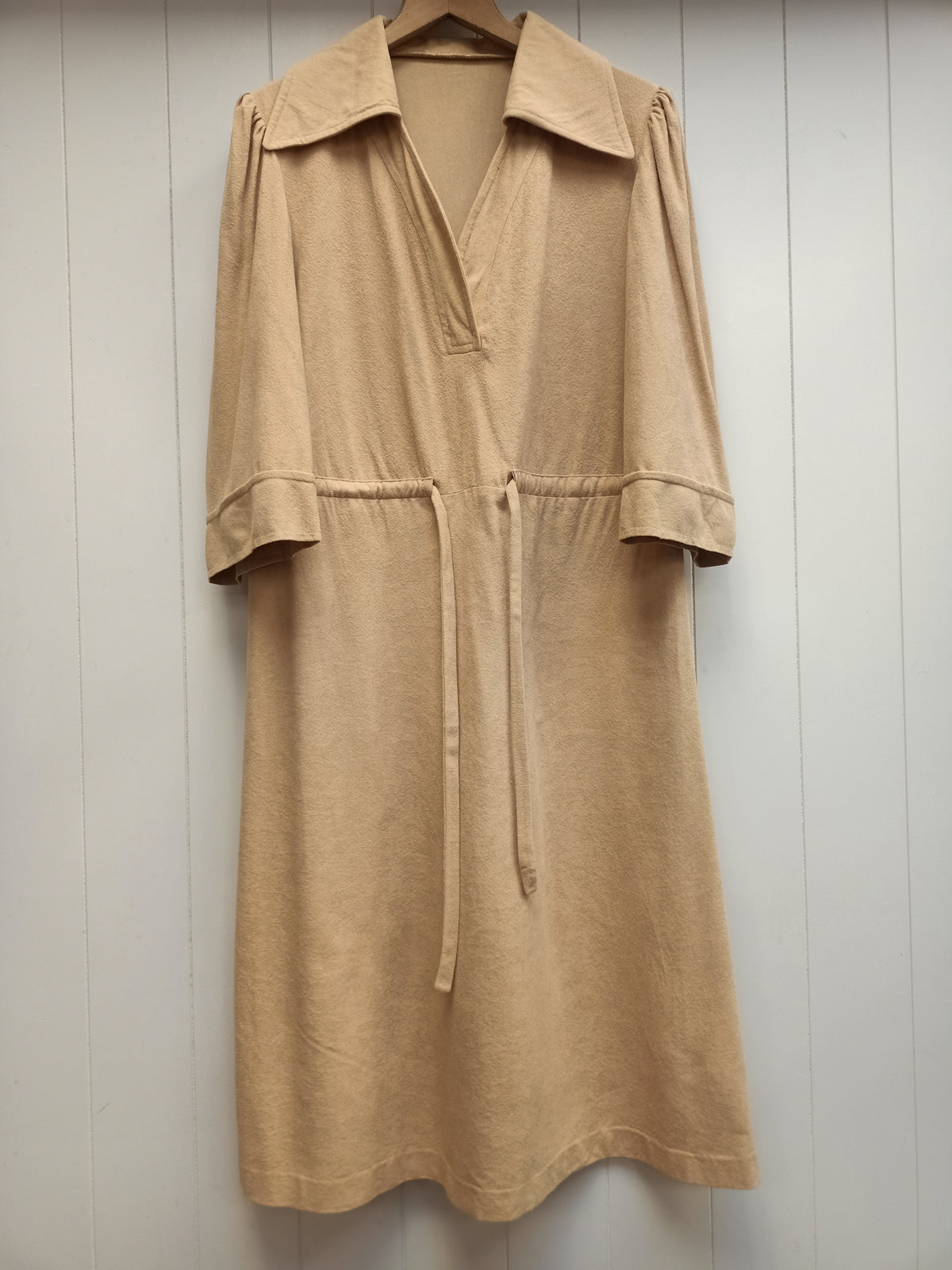 Vintage Flocked Camel Dress