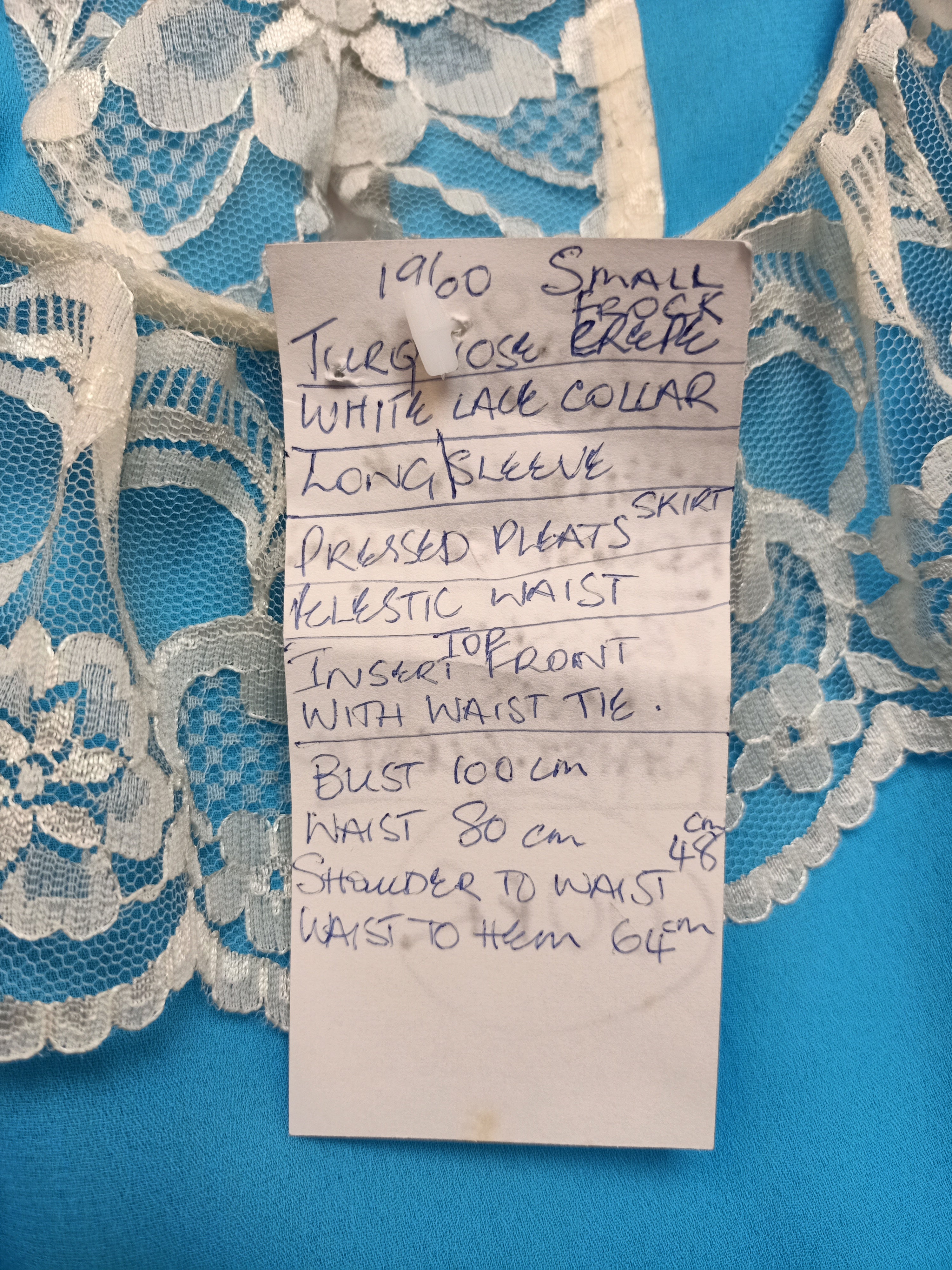 Vintage Turquoise & Lace Dress