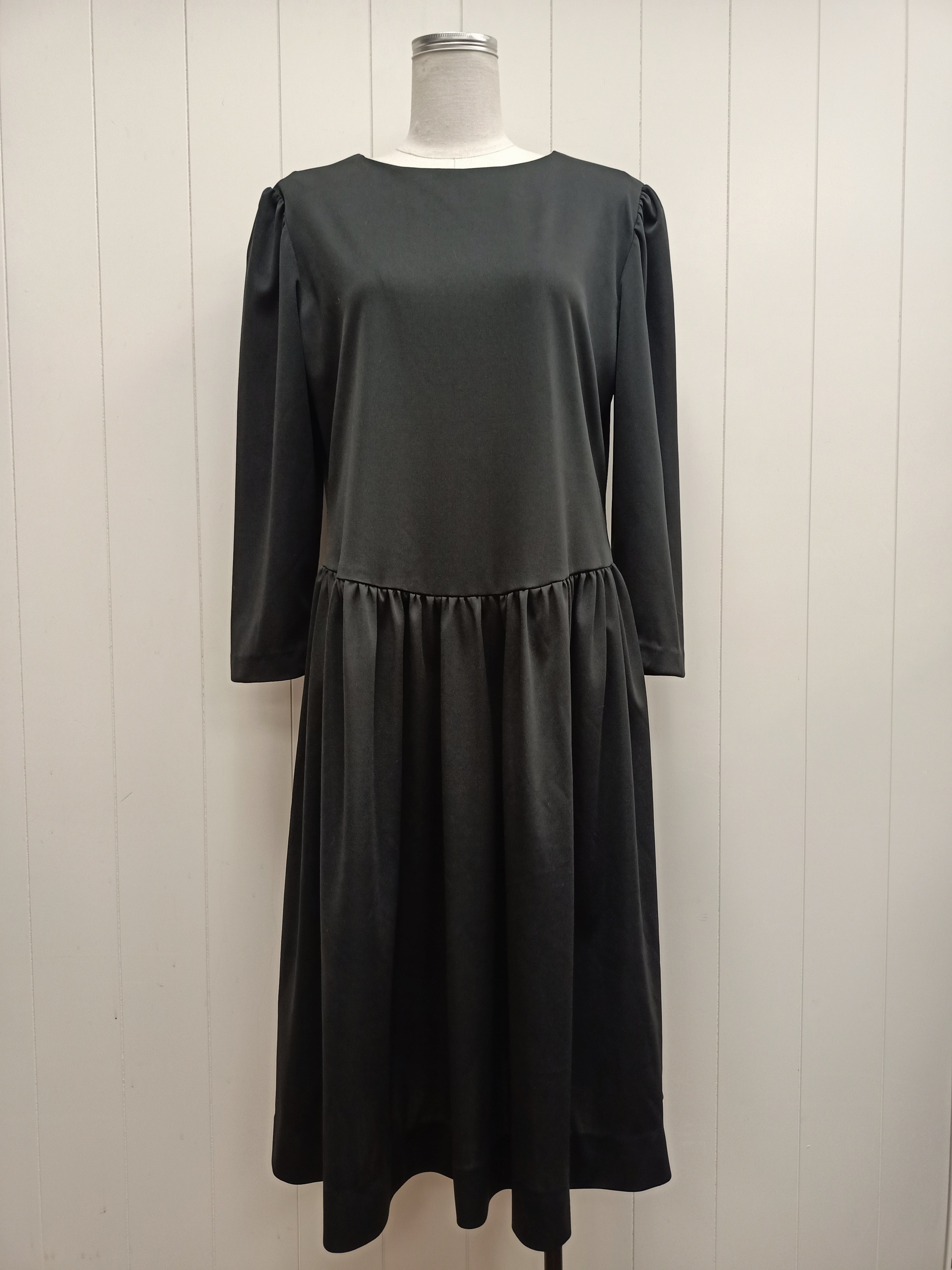 Vintage Drop Waist Black Dress