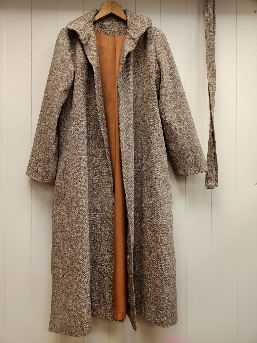 Vintage Brown Tweed Wrap Coat