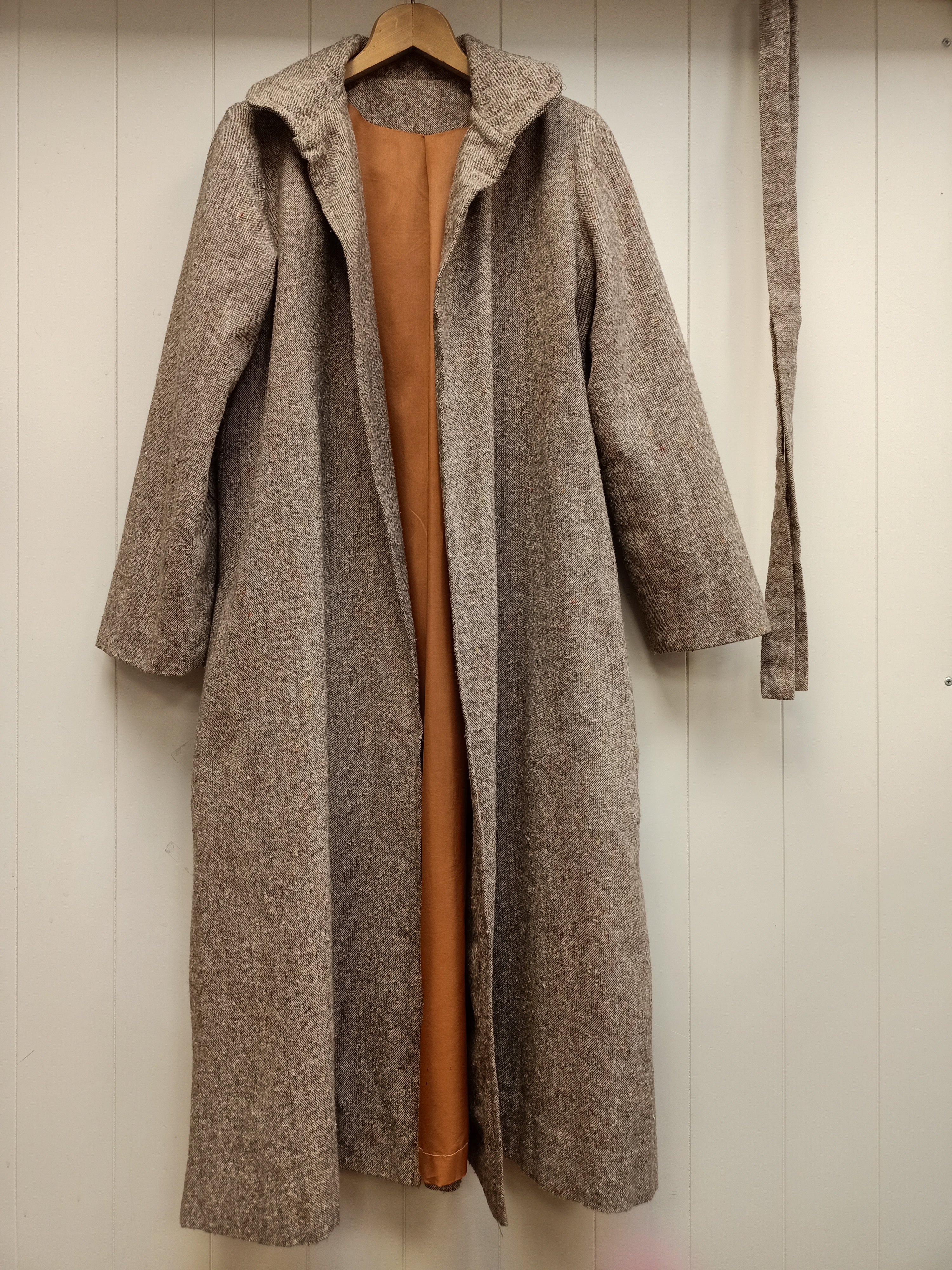 Vintage Brown Tweed Wrap Coat