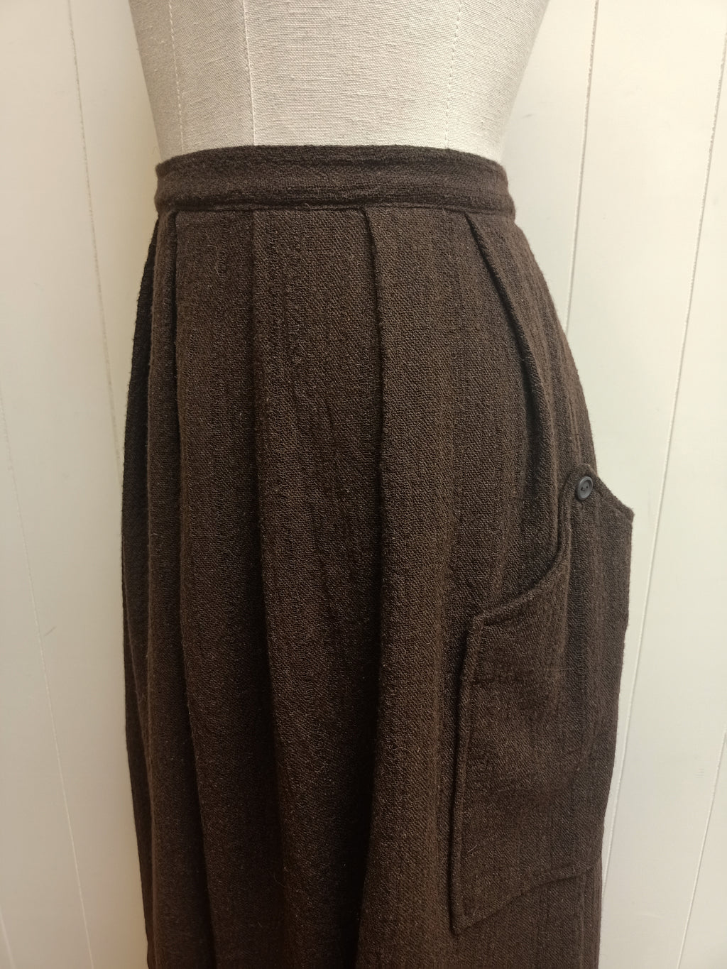 Vintage Statement Pockets Pleated Skirt
