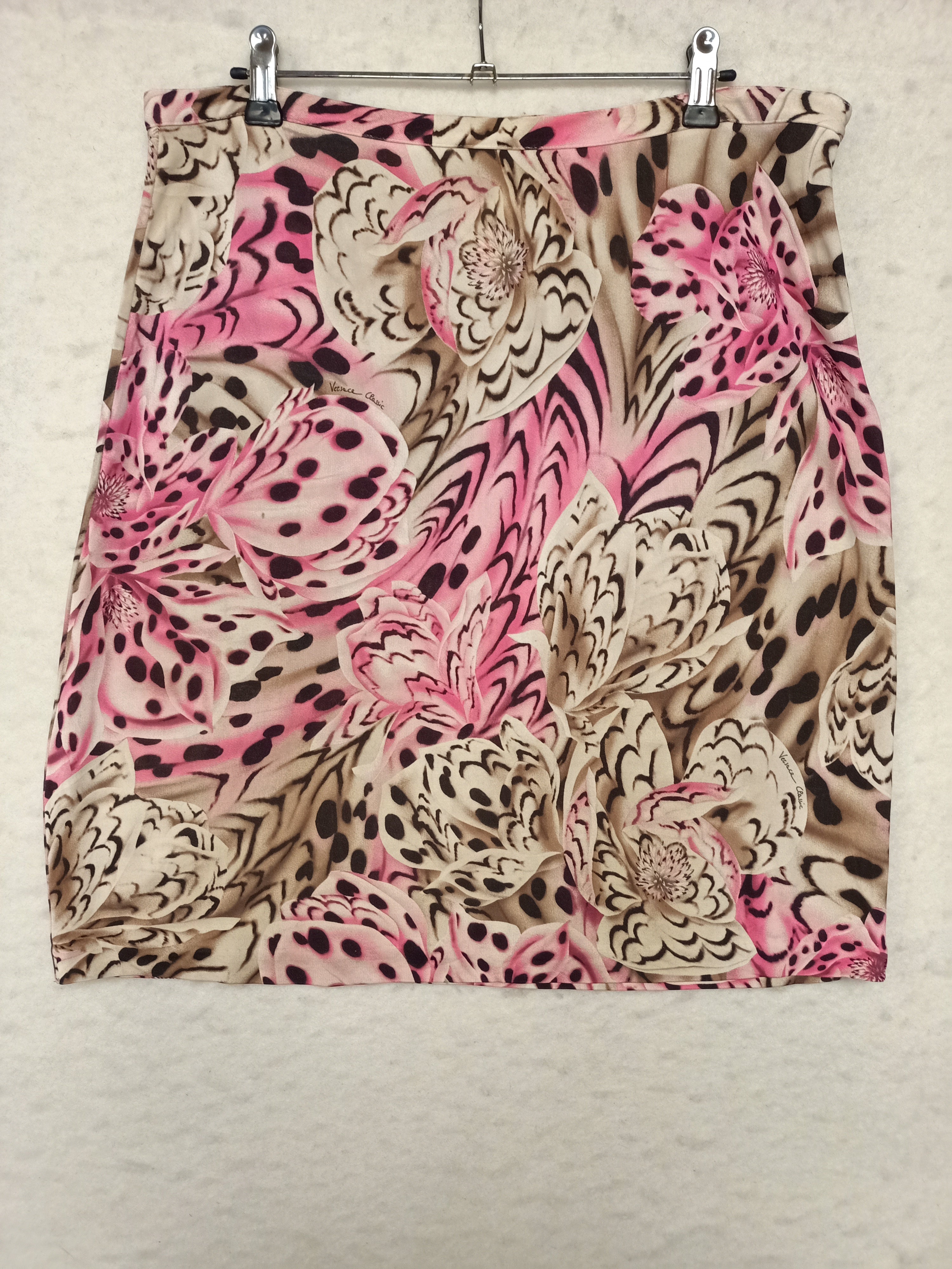 Versace Classic Pink Leopard Skirt