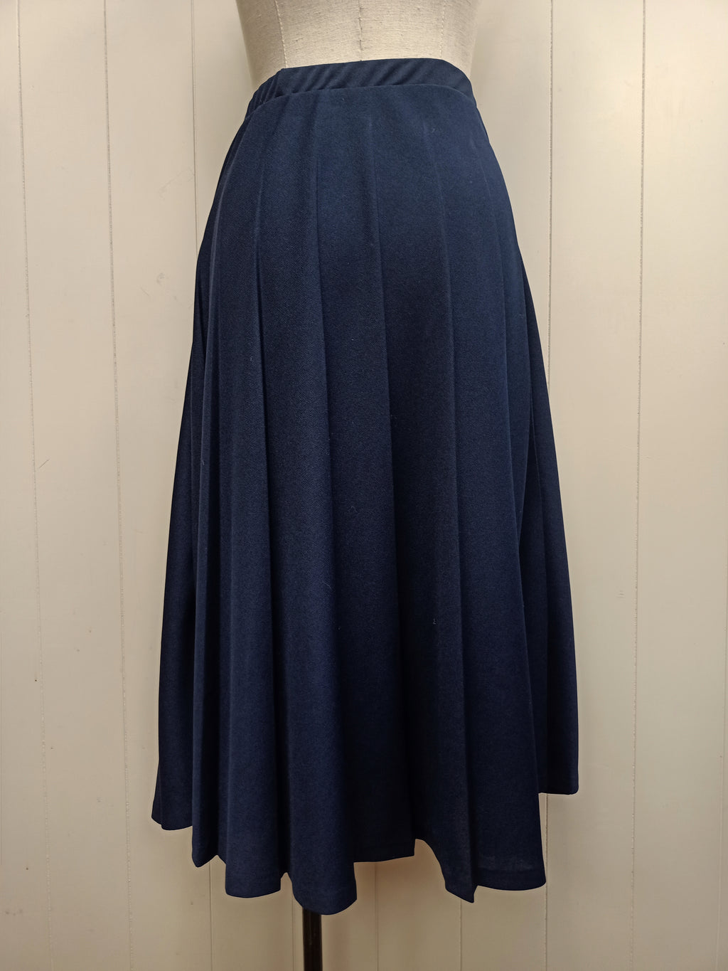 Vintage Navy Pleated Skirt