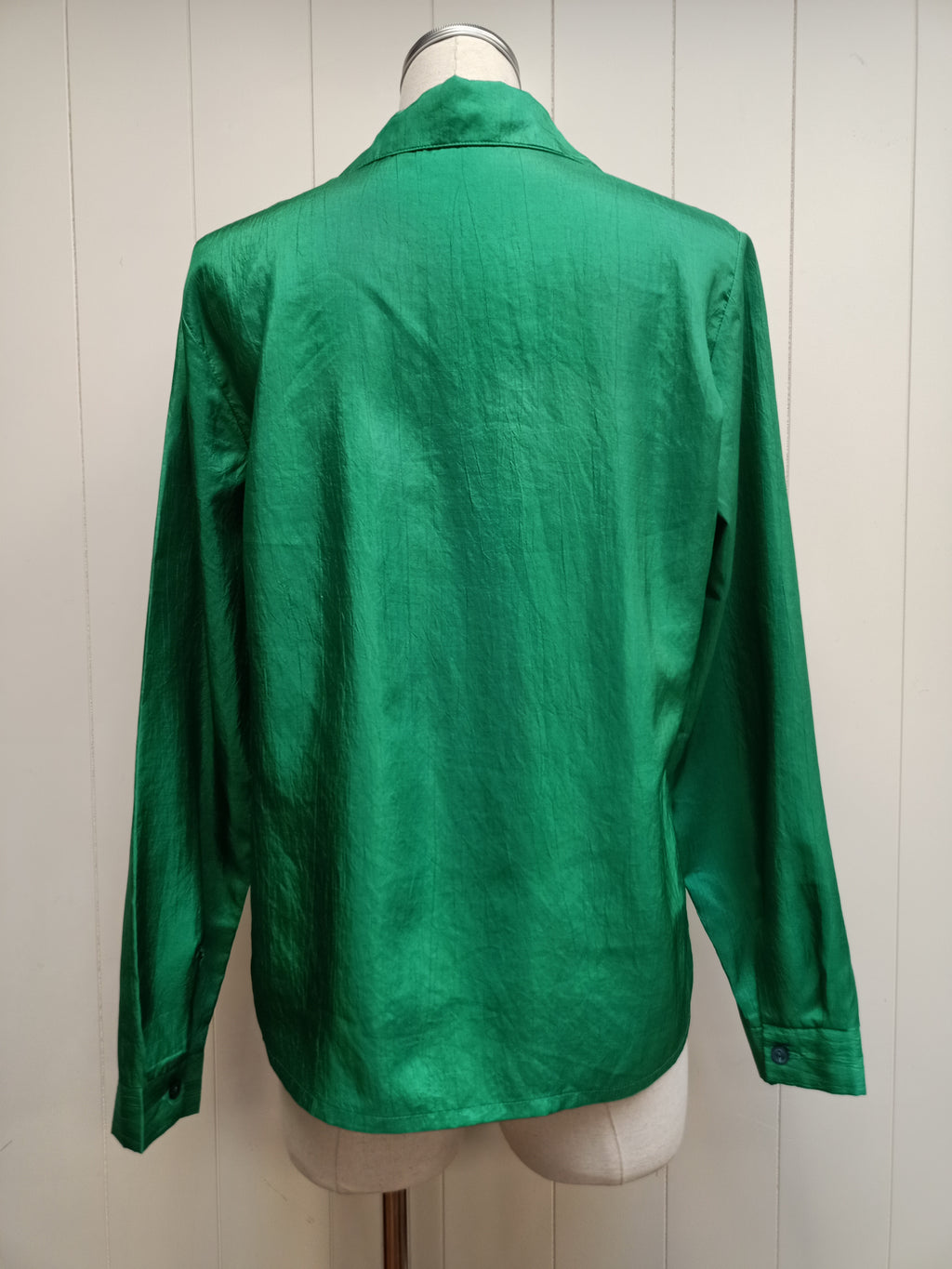 Vintage Green Crushed Satin Shirt