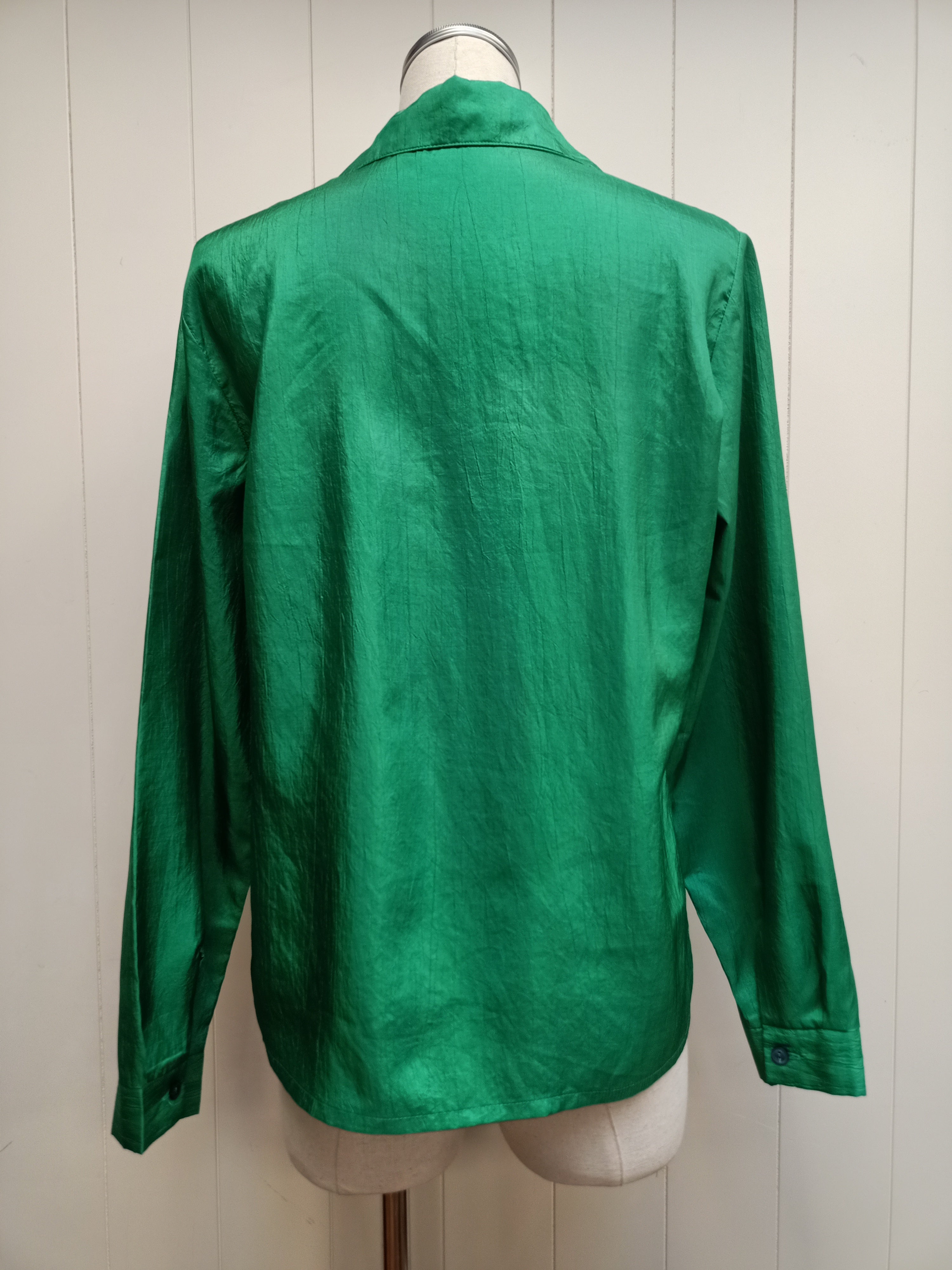 Vintage Green Crushed Satin Shirt