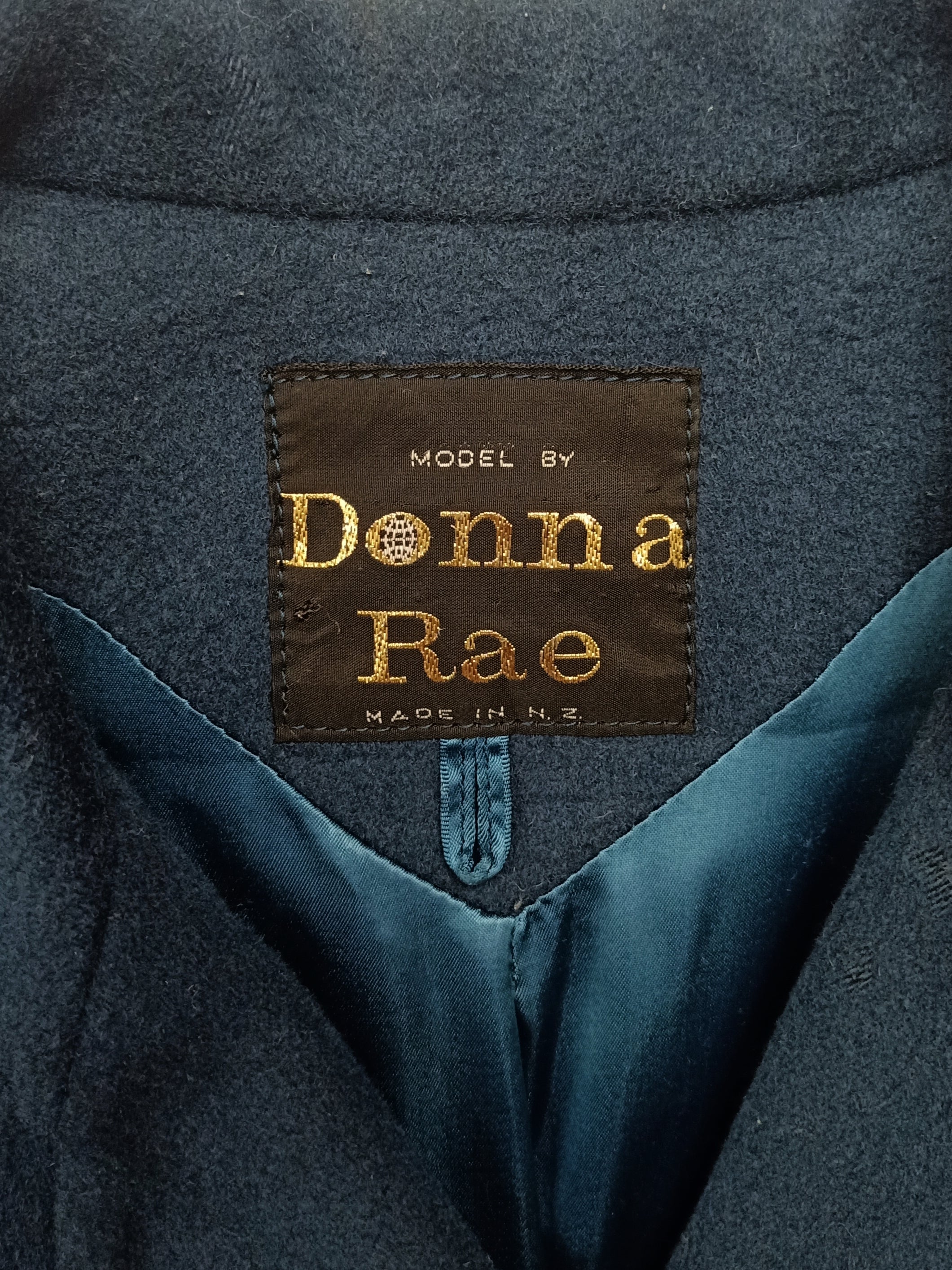Vintage Donna Rae Midnight Teal Coat