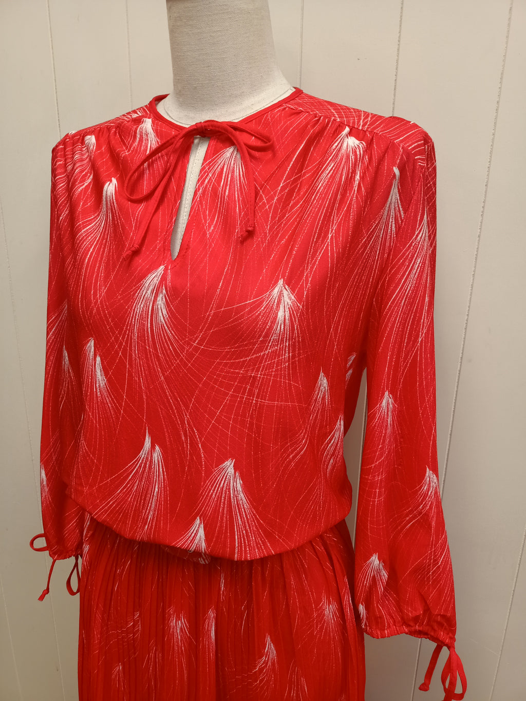 Vintage Osti Abstract Feather Dress