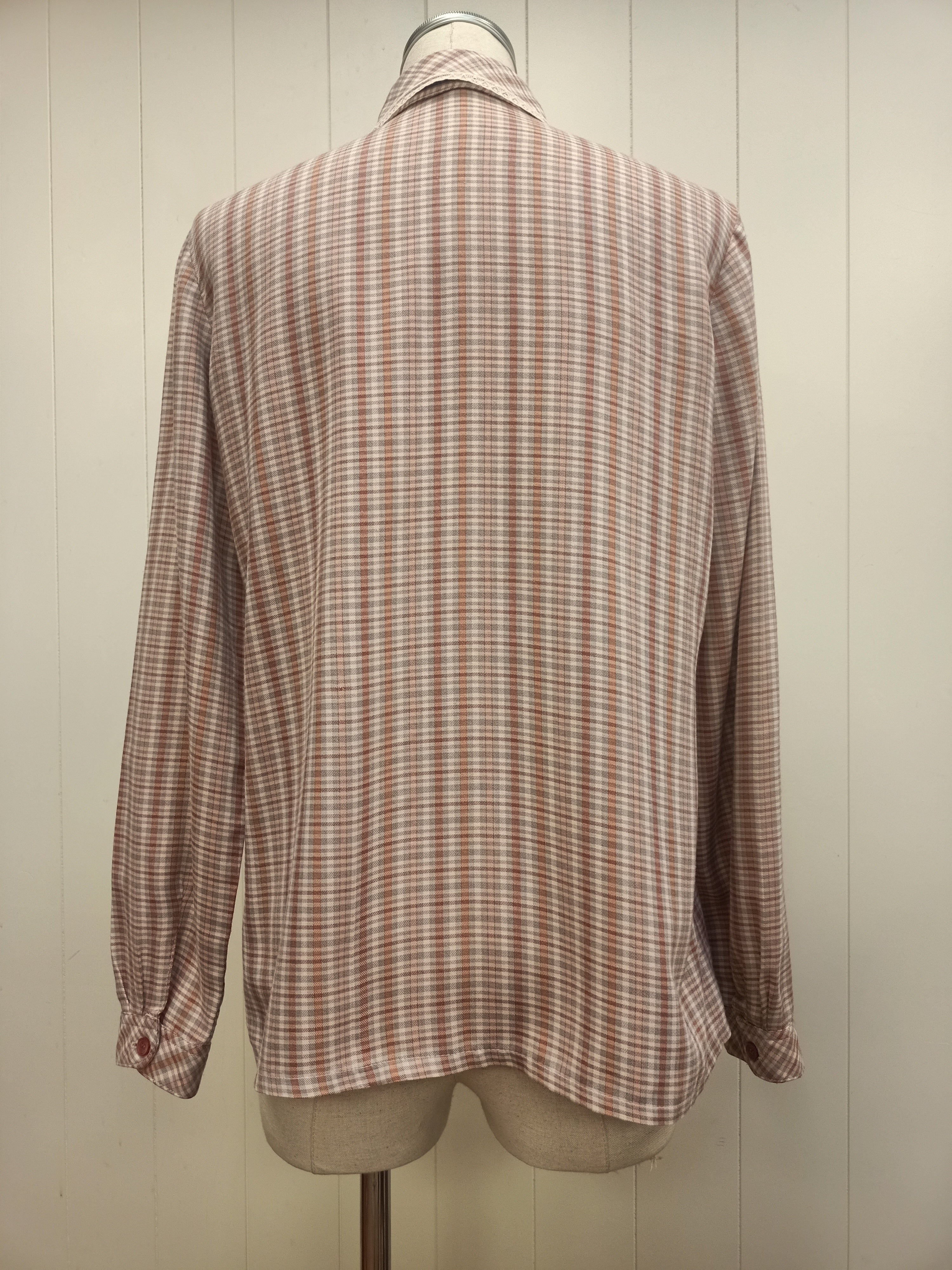 Vintage Plaid & Lace Shirt
