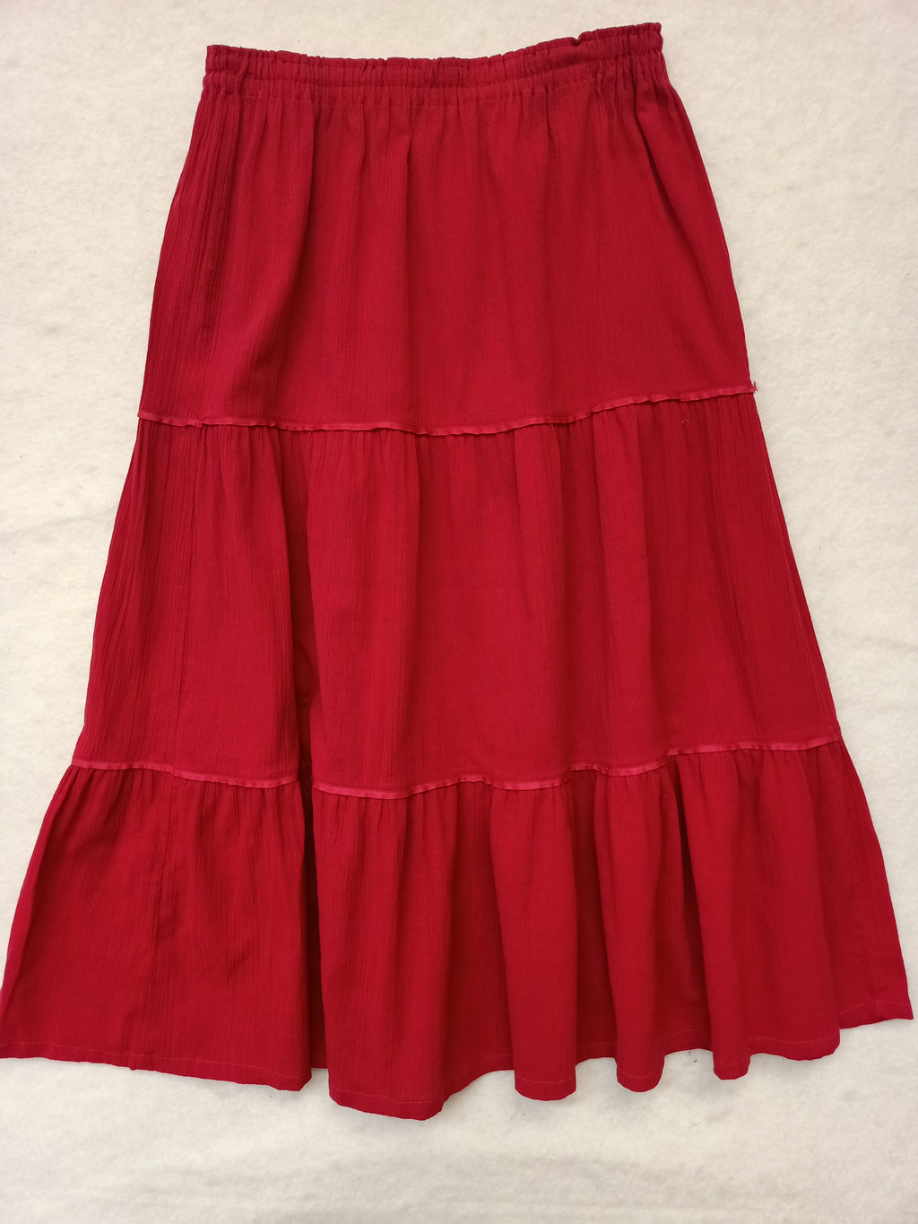 Vintage Red Magenta Tiered Skirt