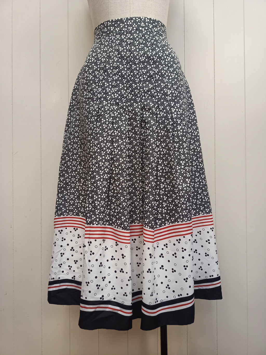 Vintage Up To Date Spotted Border Skirt