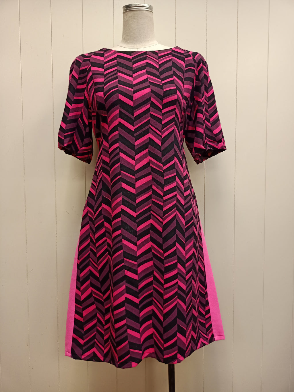 Vintage Asymmetric Chevron Dress