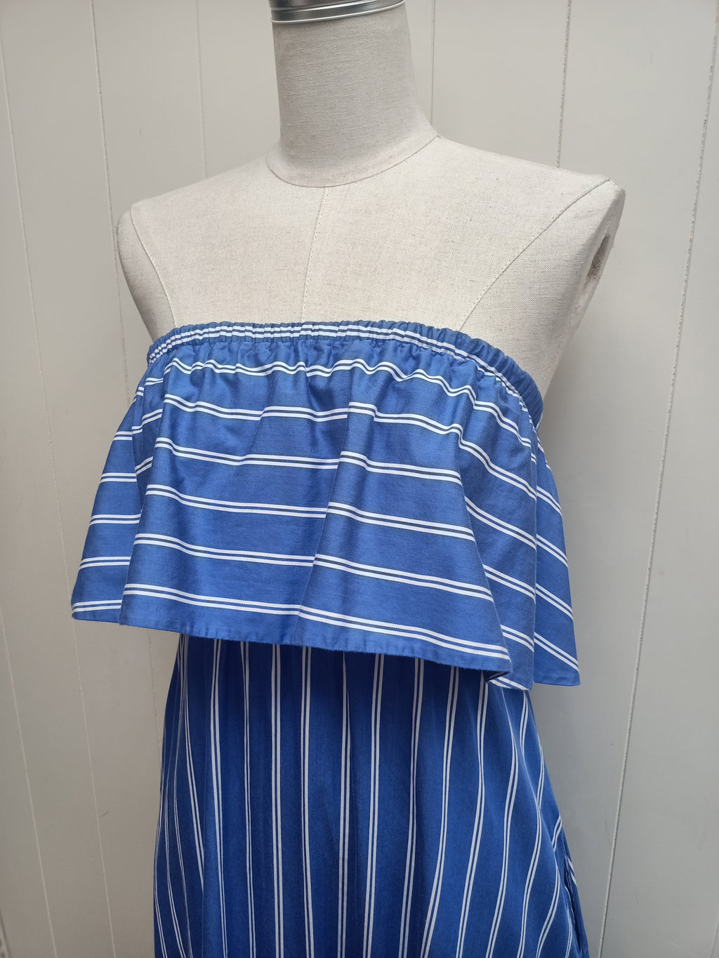 Seed Strapless Striped Dress