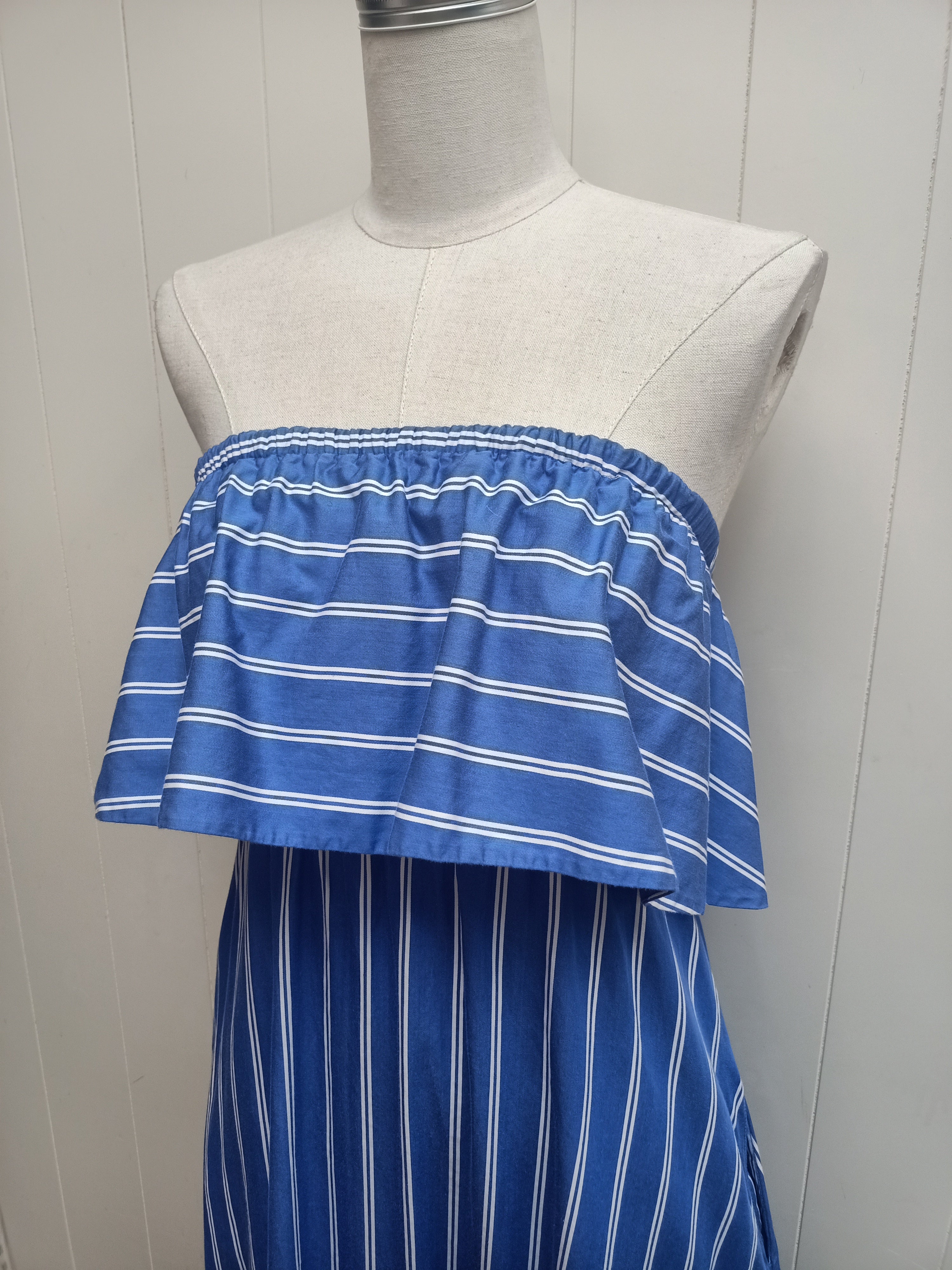 Seed Strapless Striped Dress