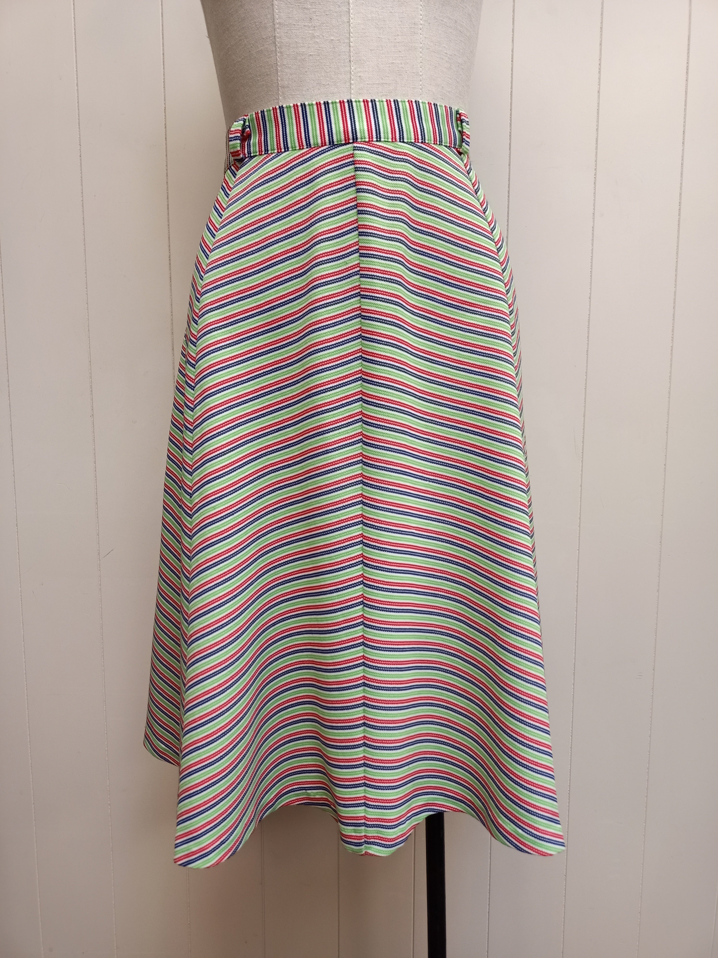 Vintage Striped Panel Skirt