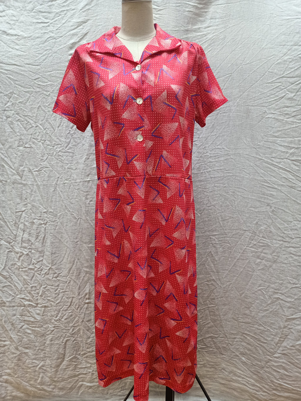 Vintage Pink Abstract Dress