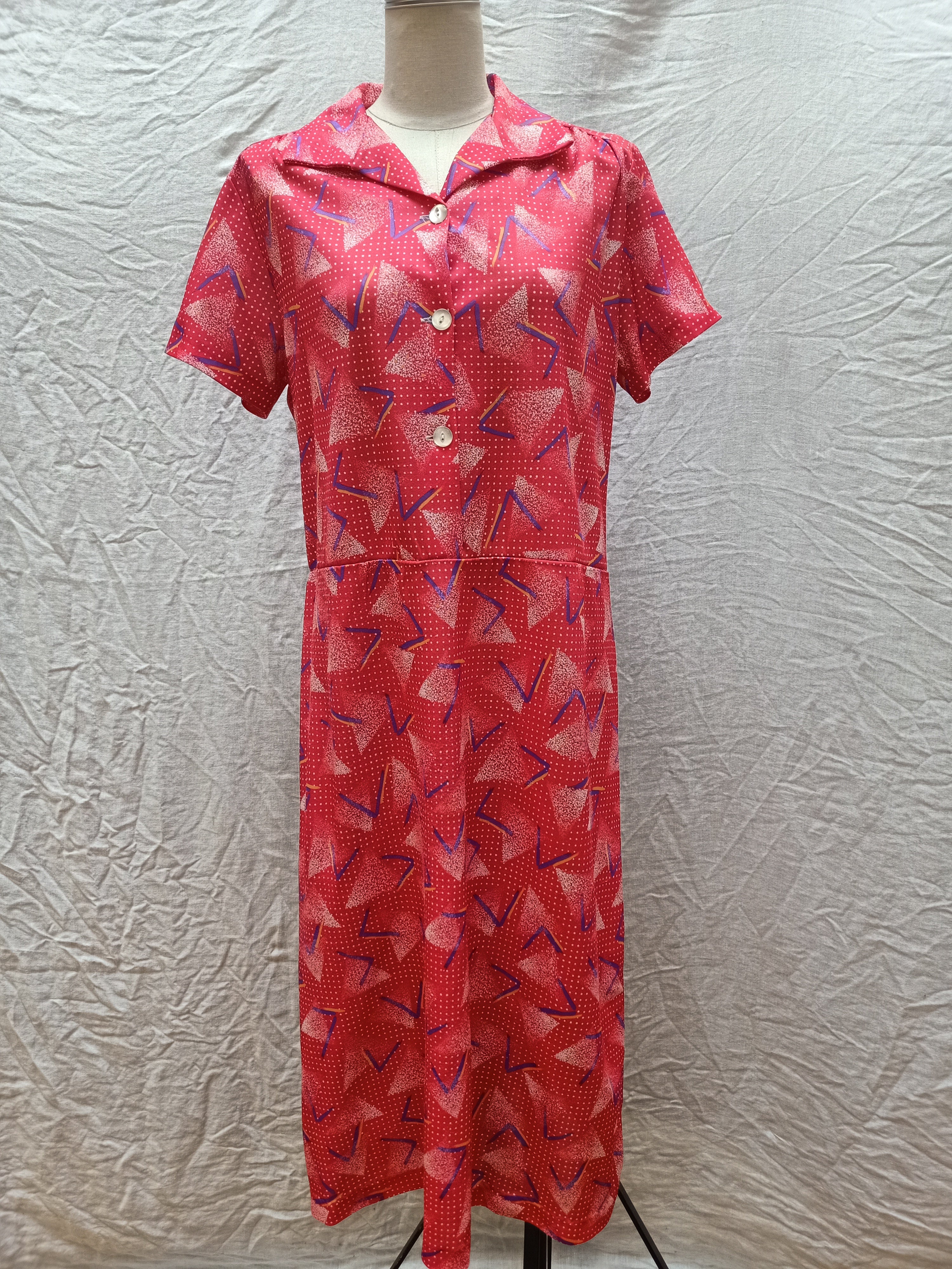 Vintage Pink Abstract Dress