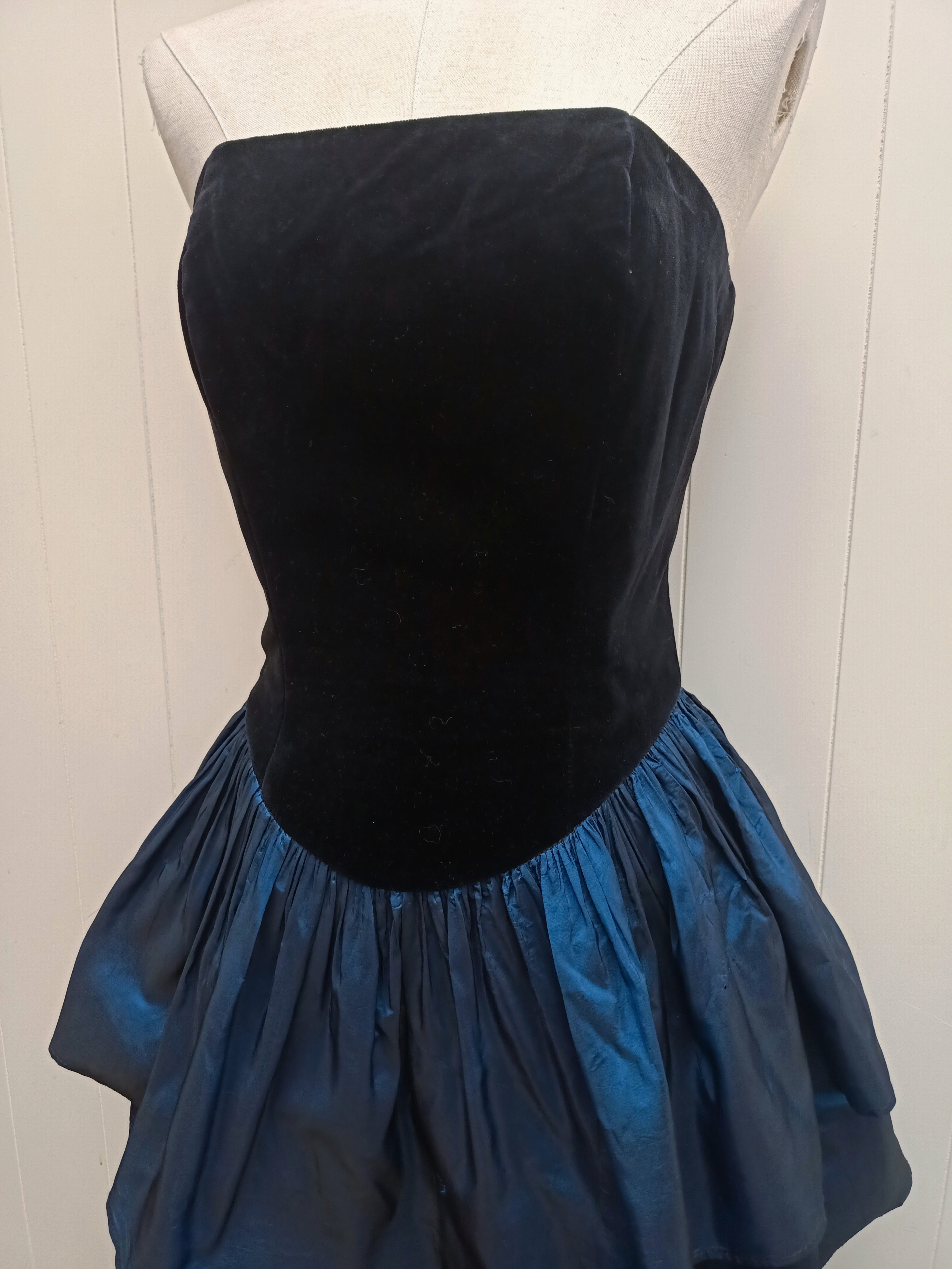 Vintage Richards Velvet & Taffeta Dress