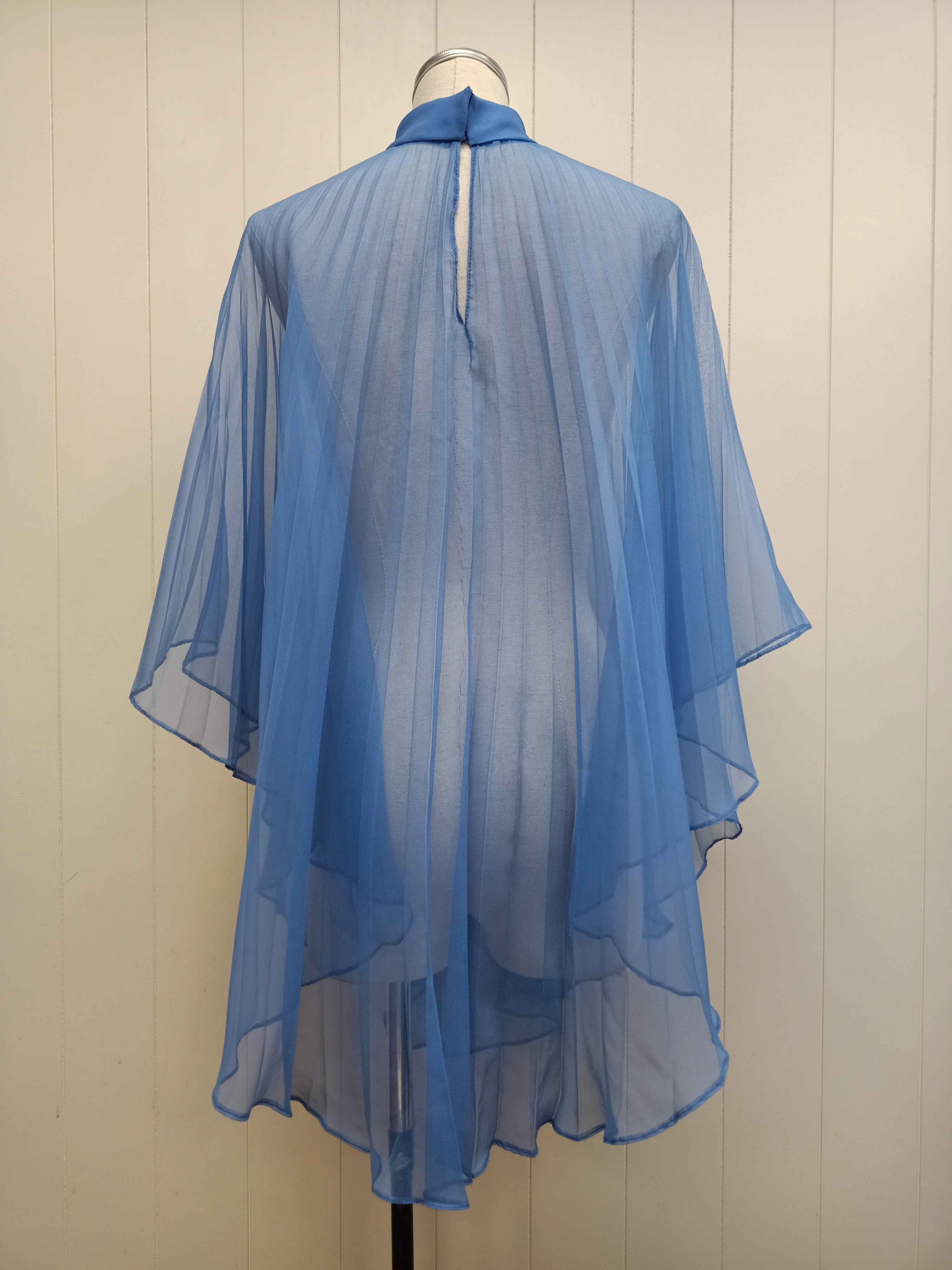 Vintage Pleated Chiffon Poncho