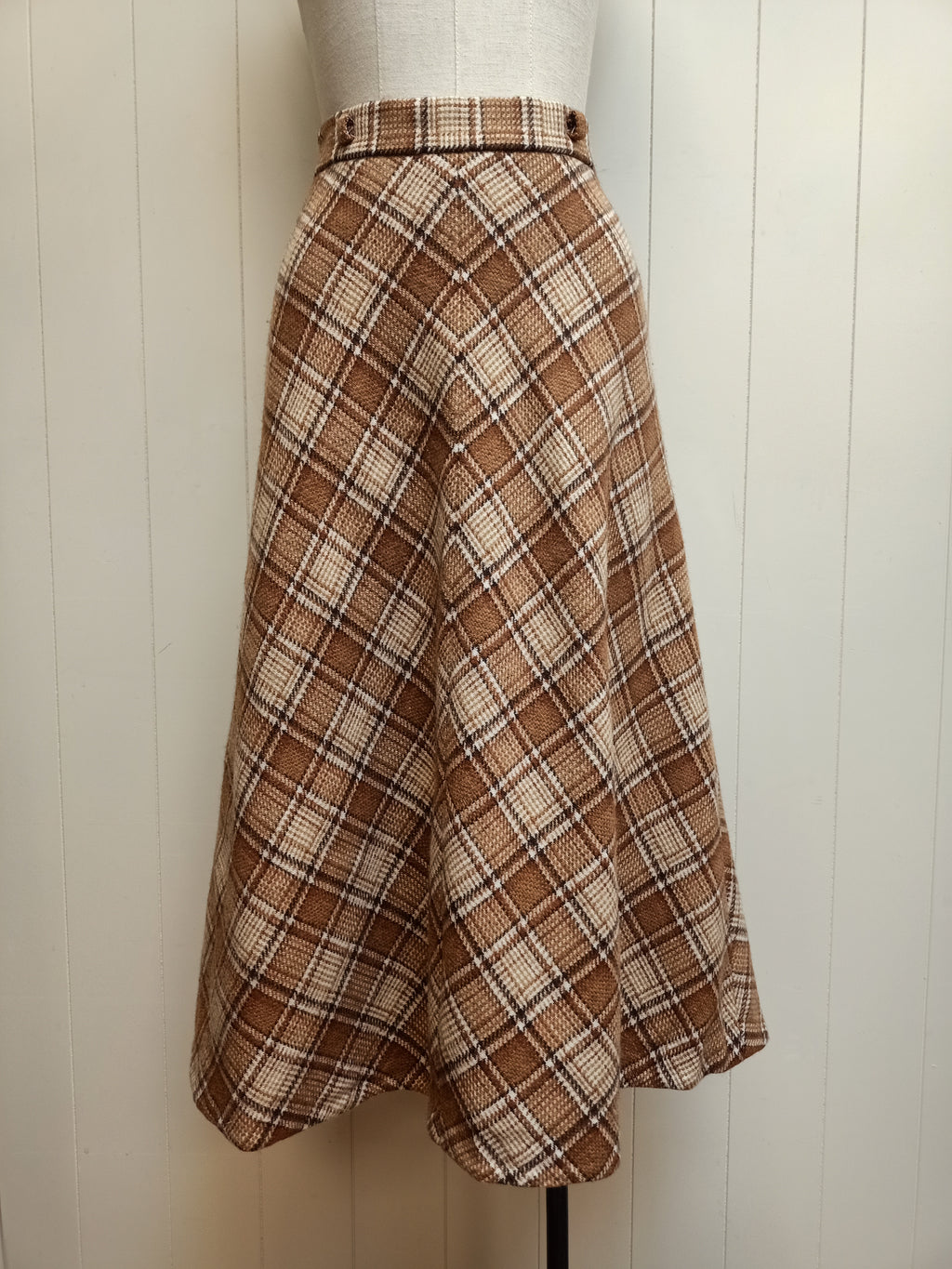 Vintage Megs Diagonal Plaid Skirt