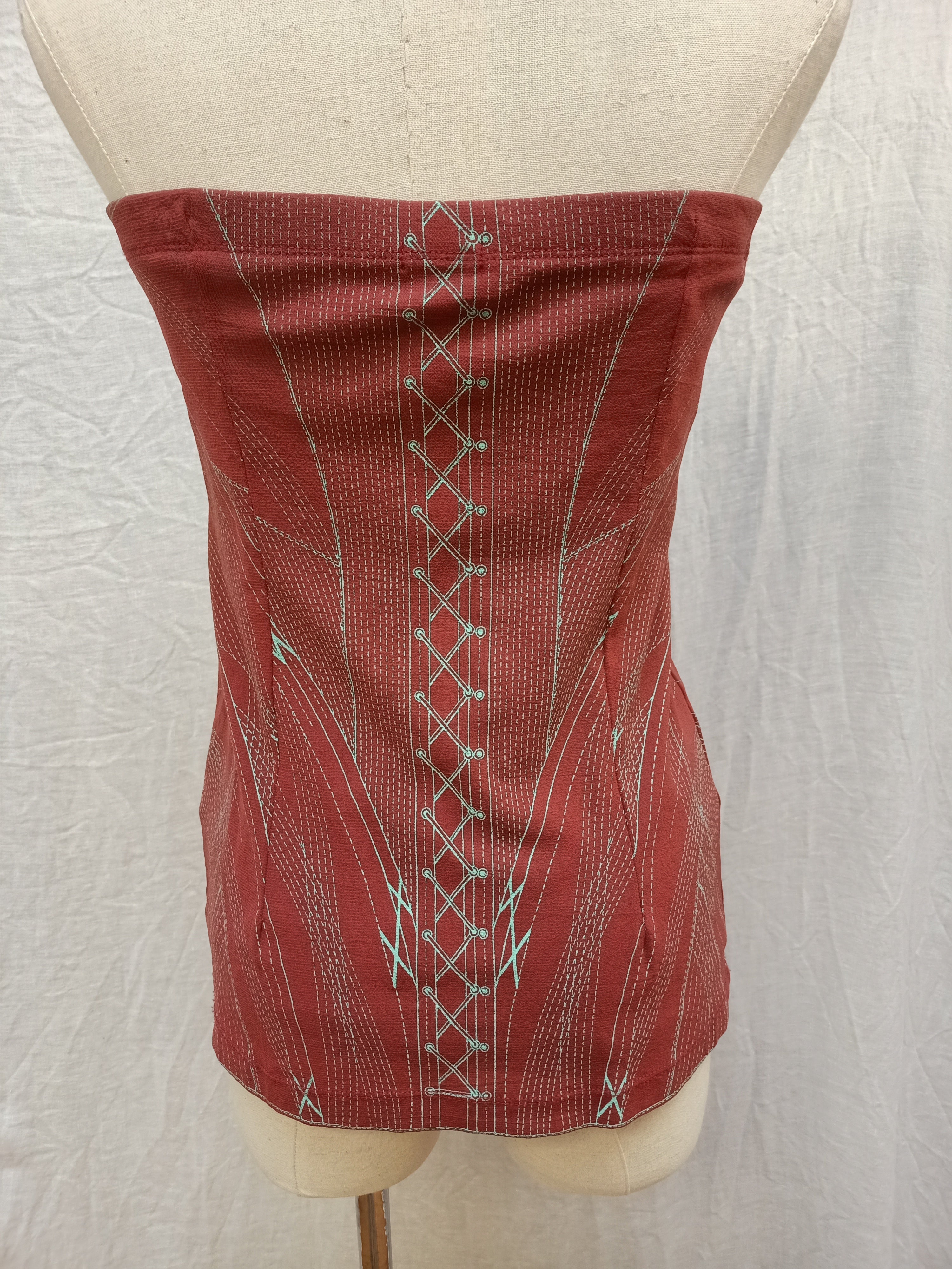 Corset Print Knit Shirt