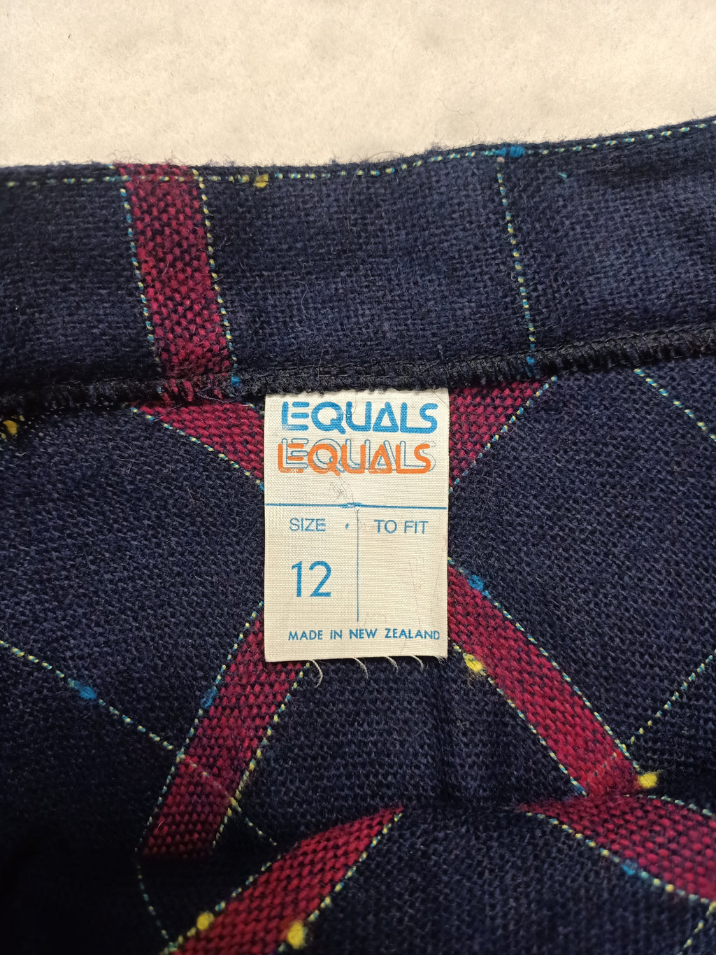 Vintage Equals Navy & Pink Plaid Skirt