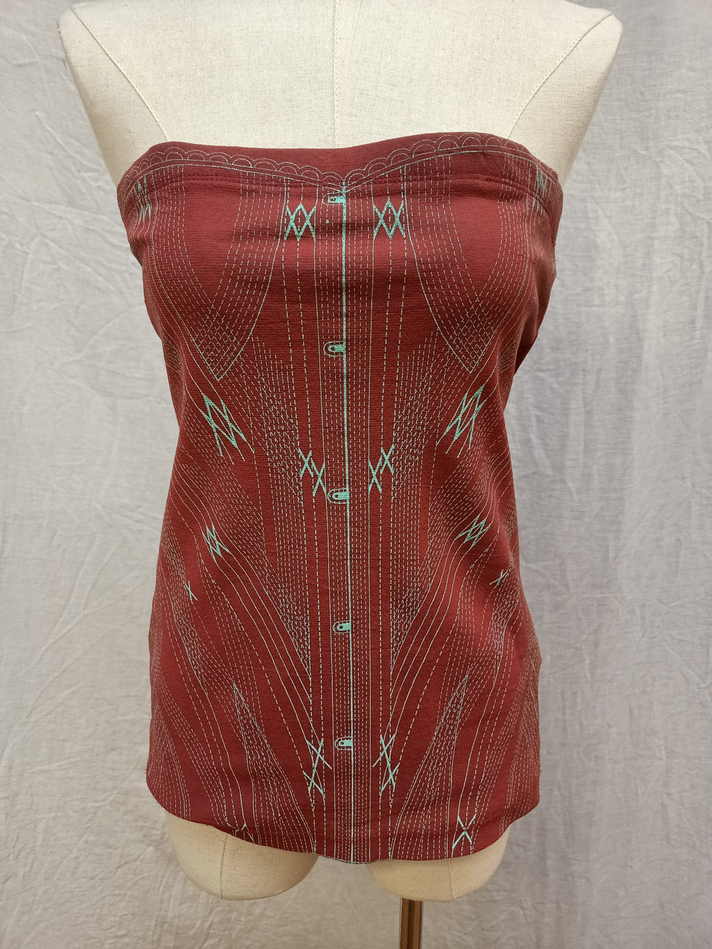 Corset Print Knit Shirt
