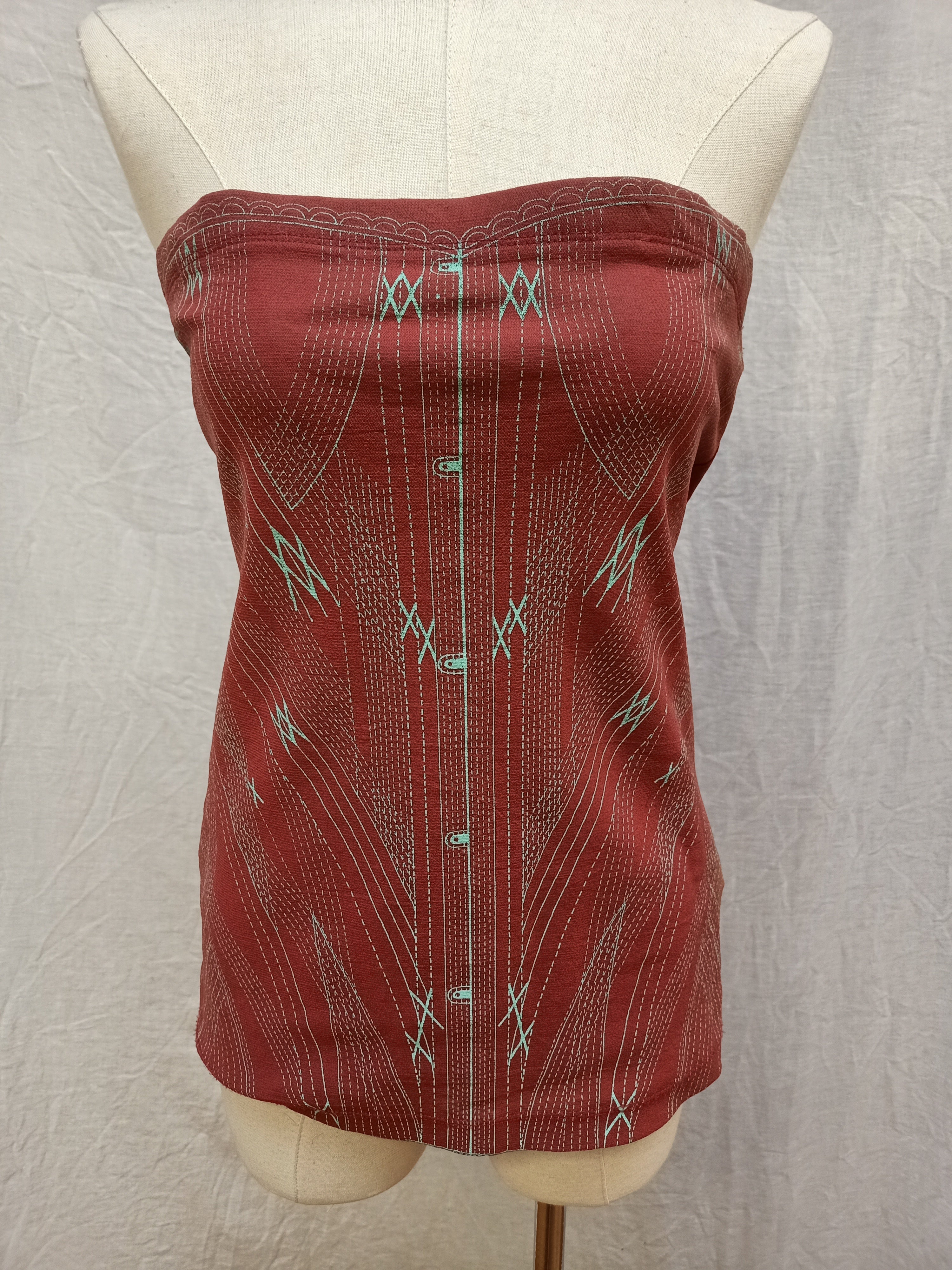 Corset Print Knit Shirt