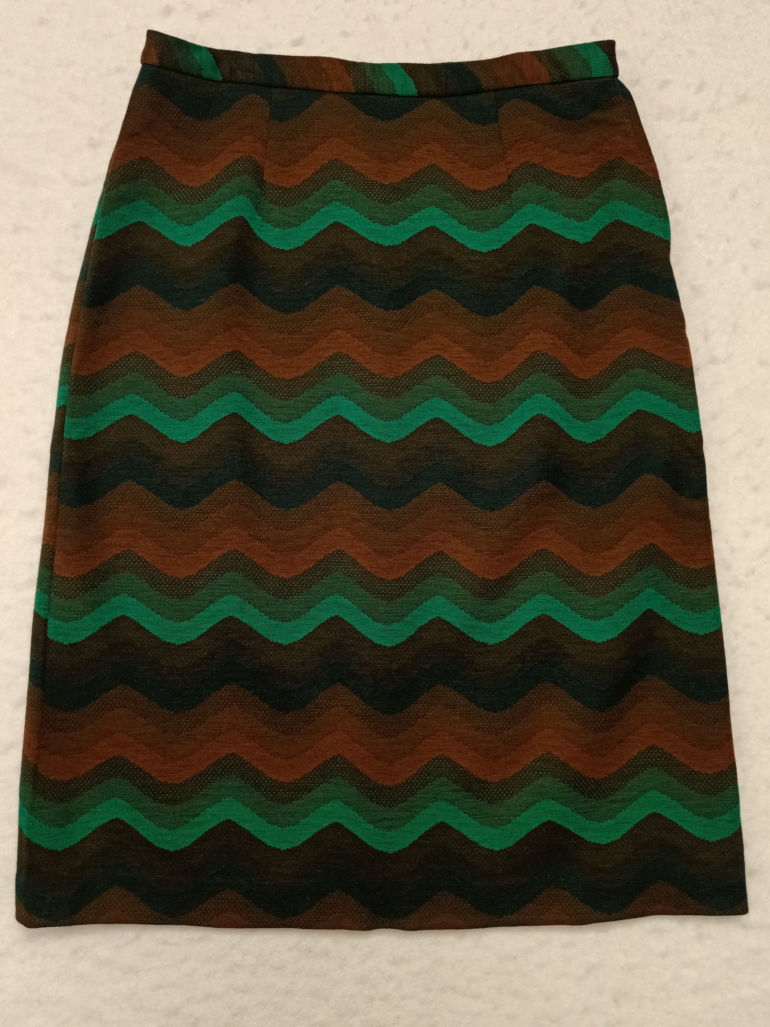 Vintage Green & Brown Wave Skirt