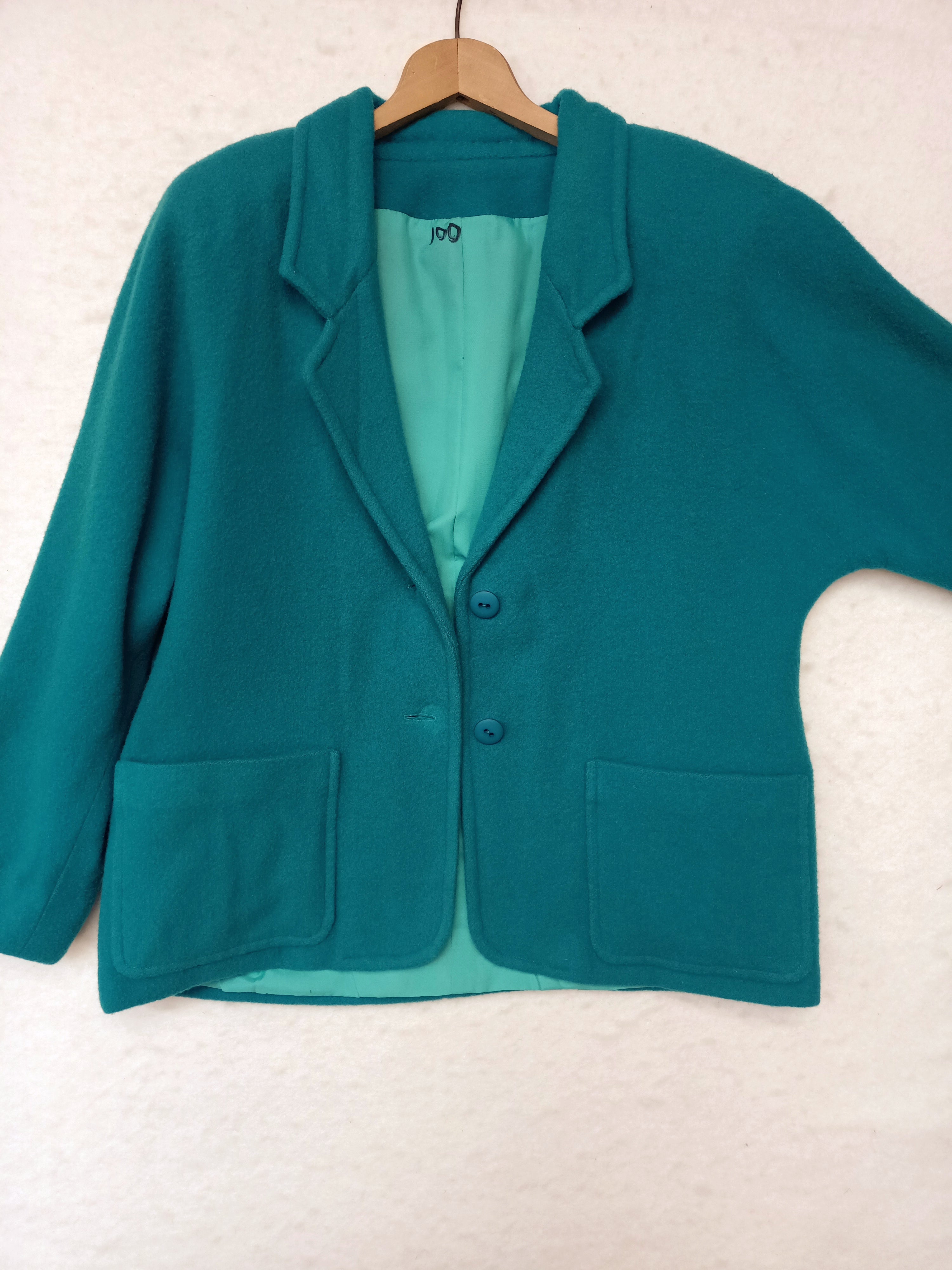 Vintage Batwing Teal Blazer