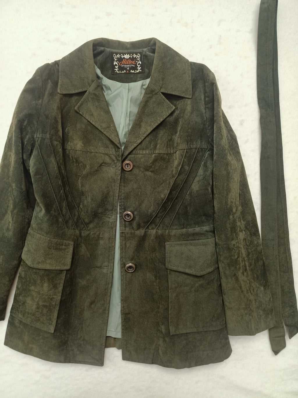 Vintage Hilton Faux Suede Green Jacket