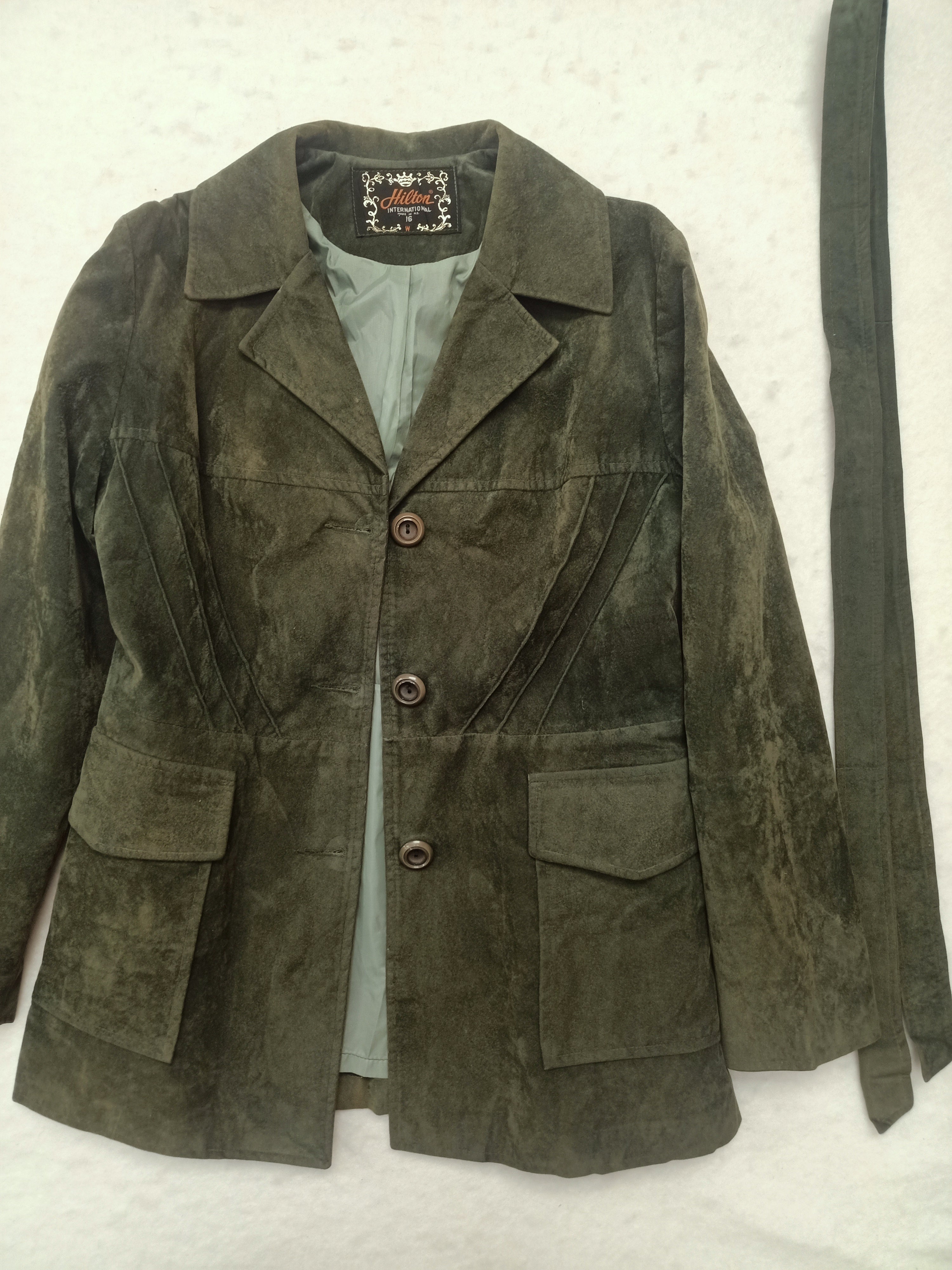 Vintage Hilton Faux Suede Green Jacket