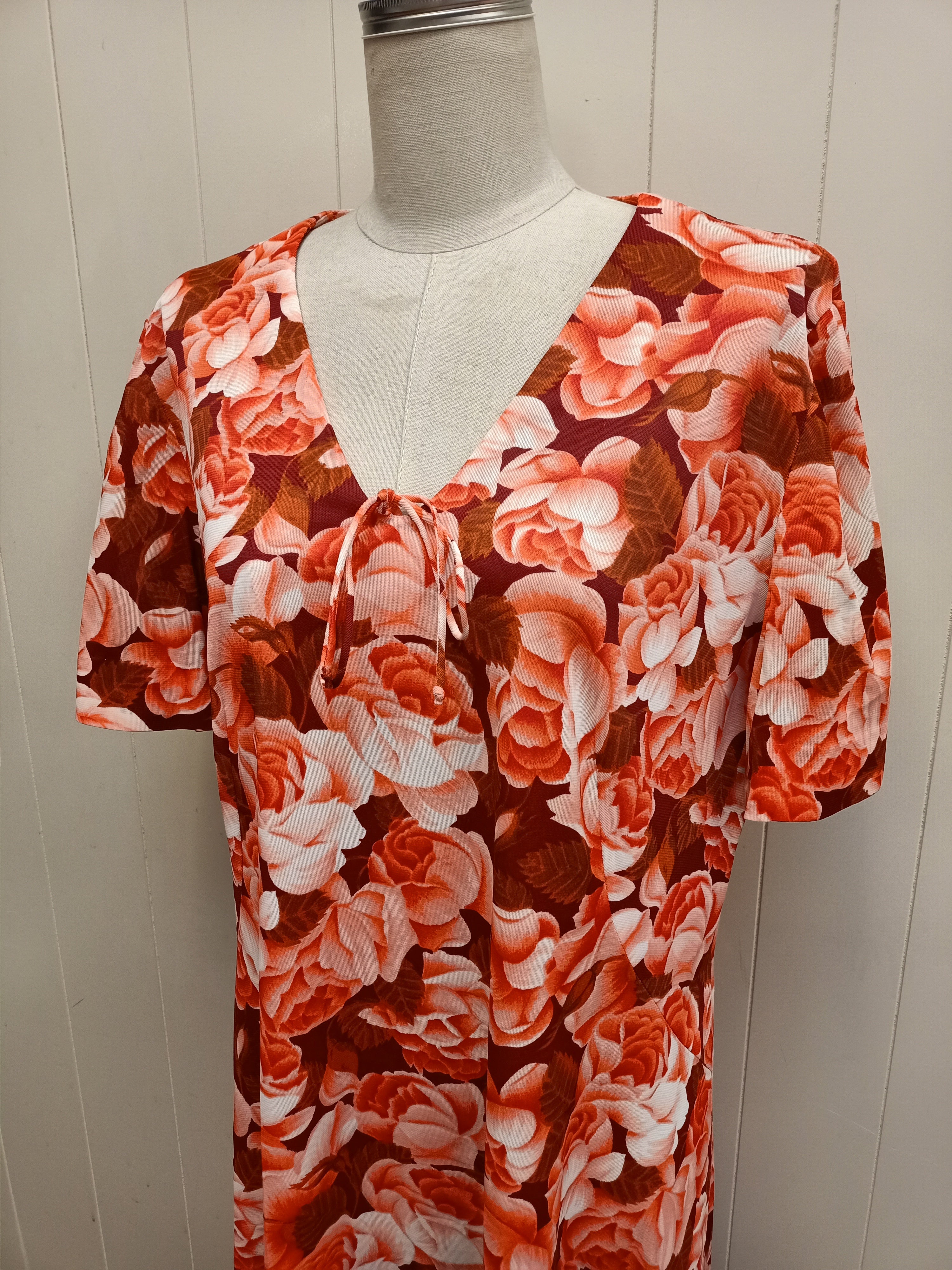 Vintage Terracotta Rose Dress