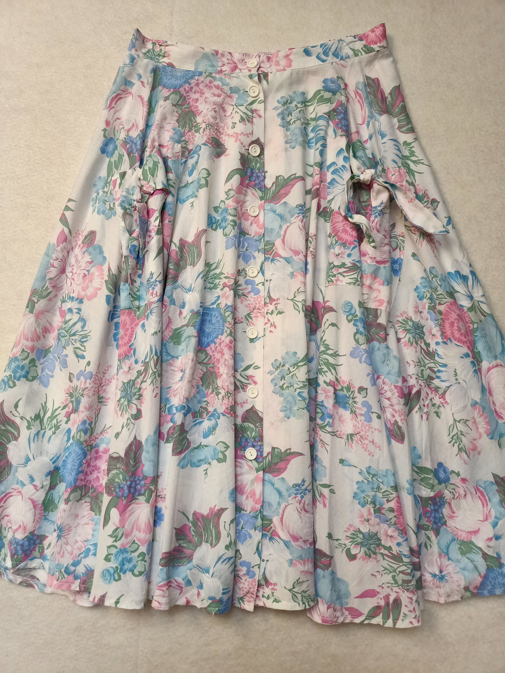 Retro Floral Button Up Skirt