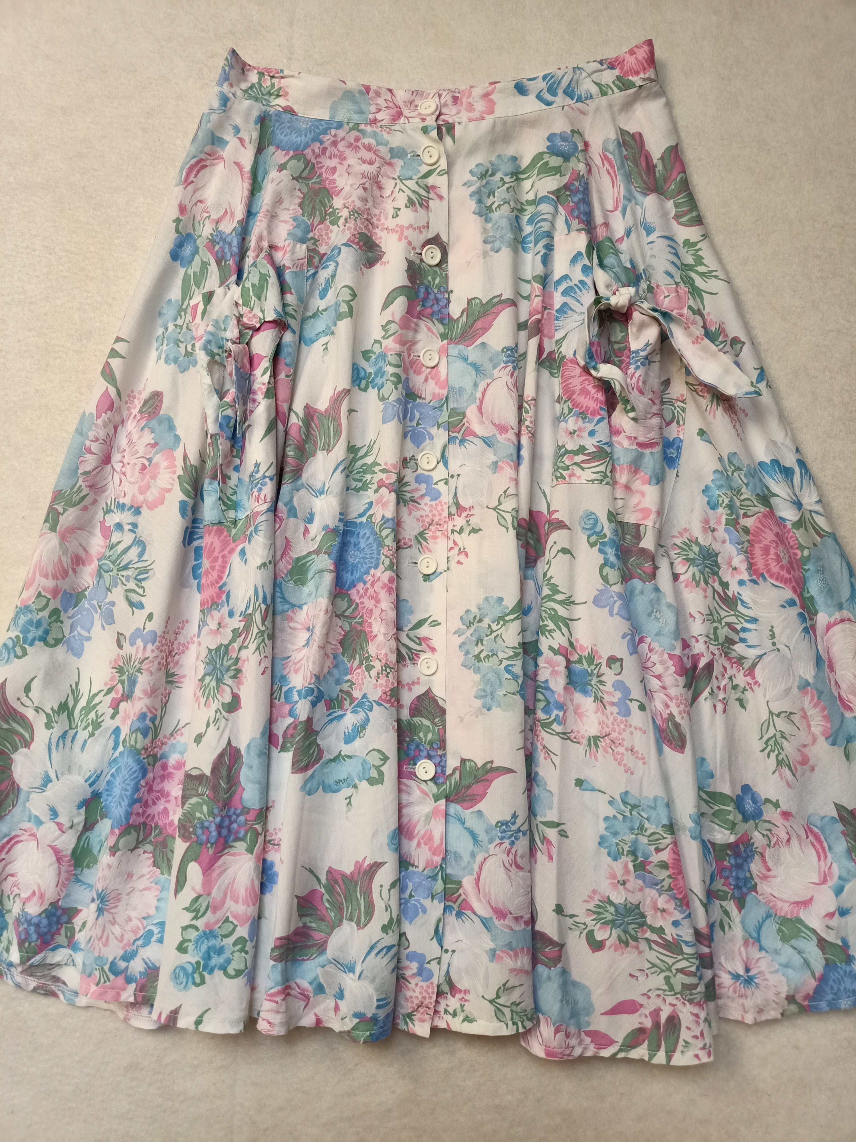 Retro Floral Button Up Skirt