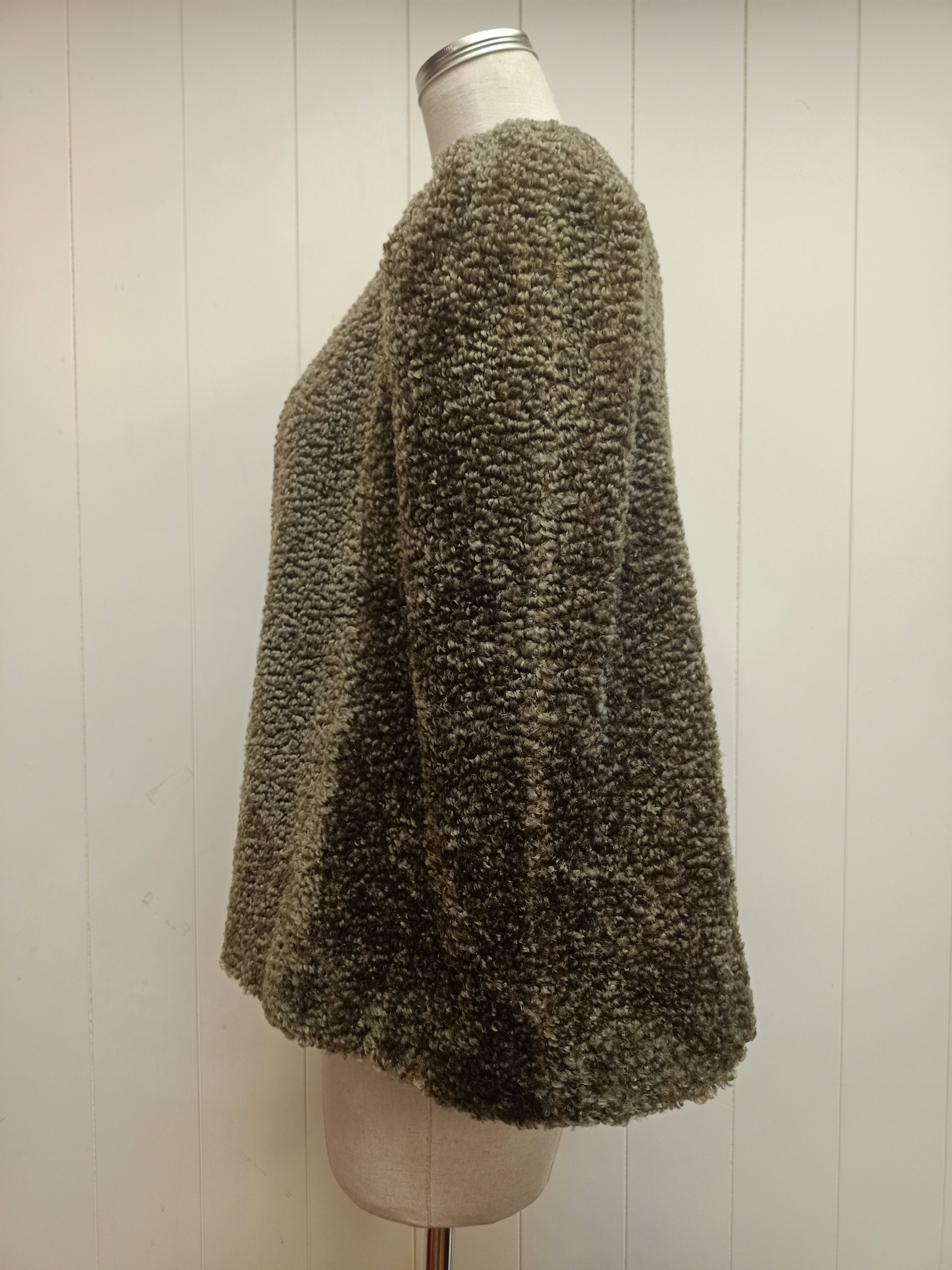 Vintage Sherpa Boucle Green Cape