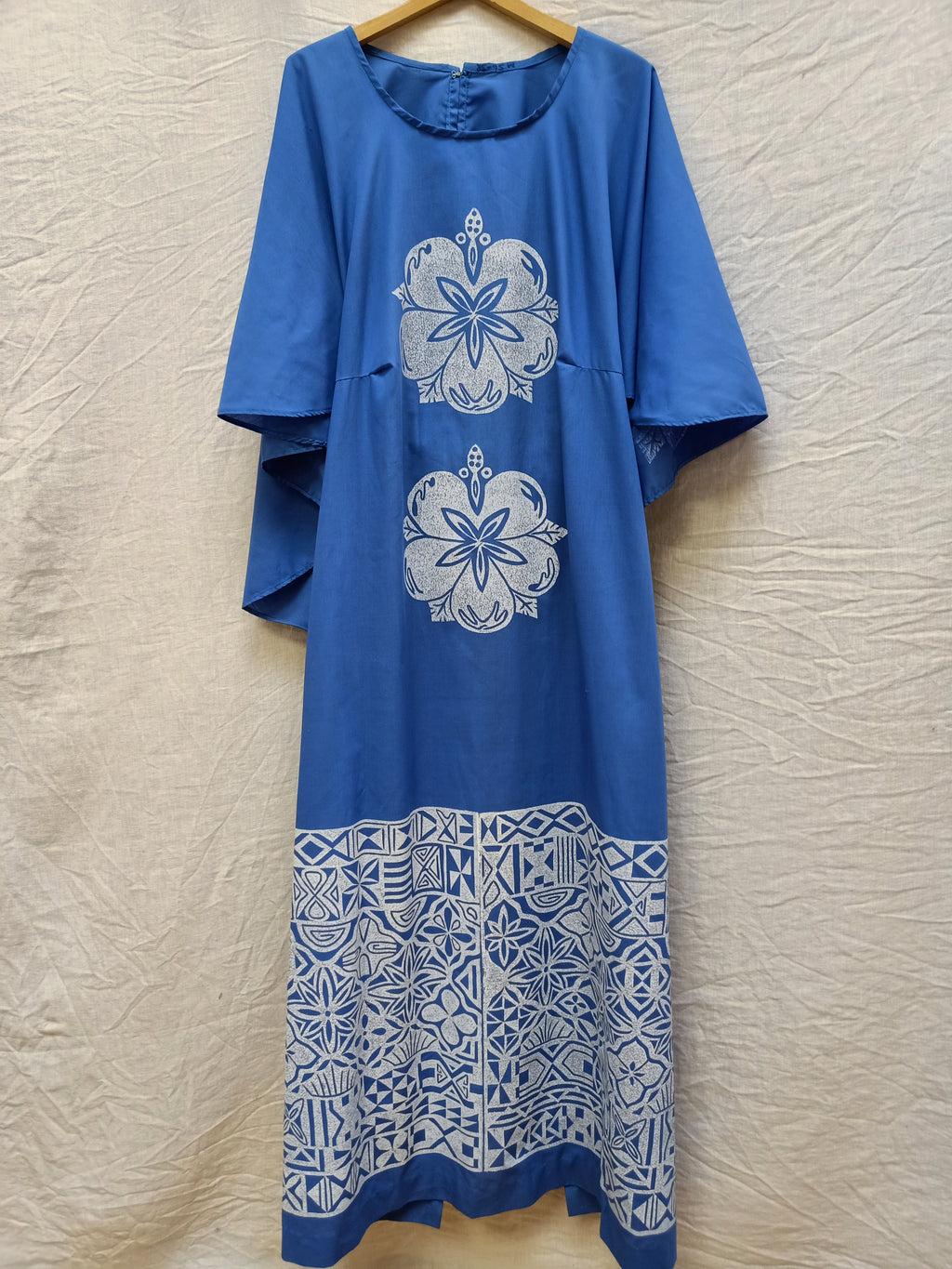 Retro Blue Floral Dress