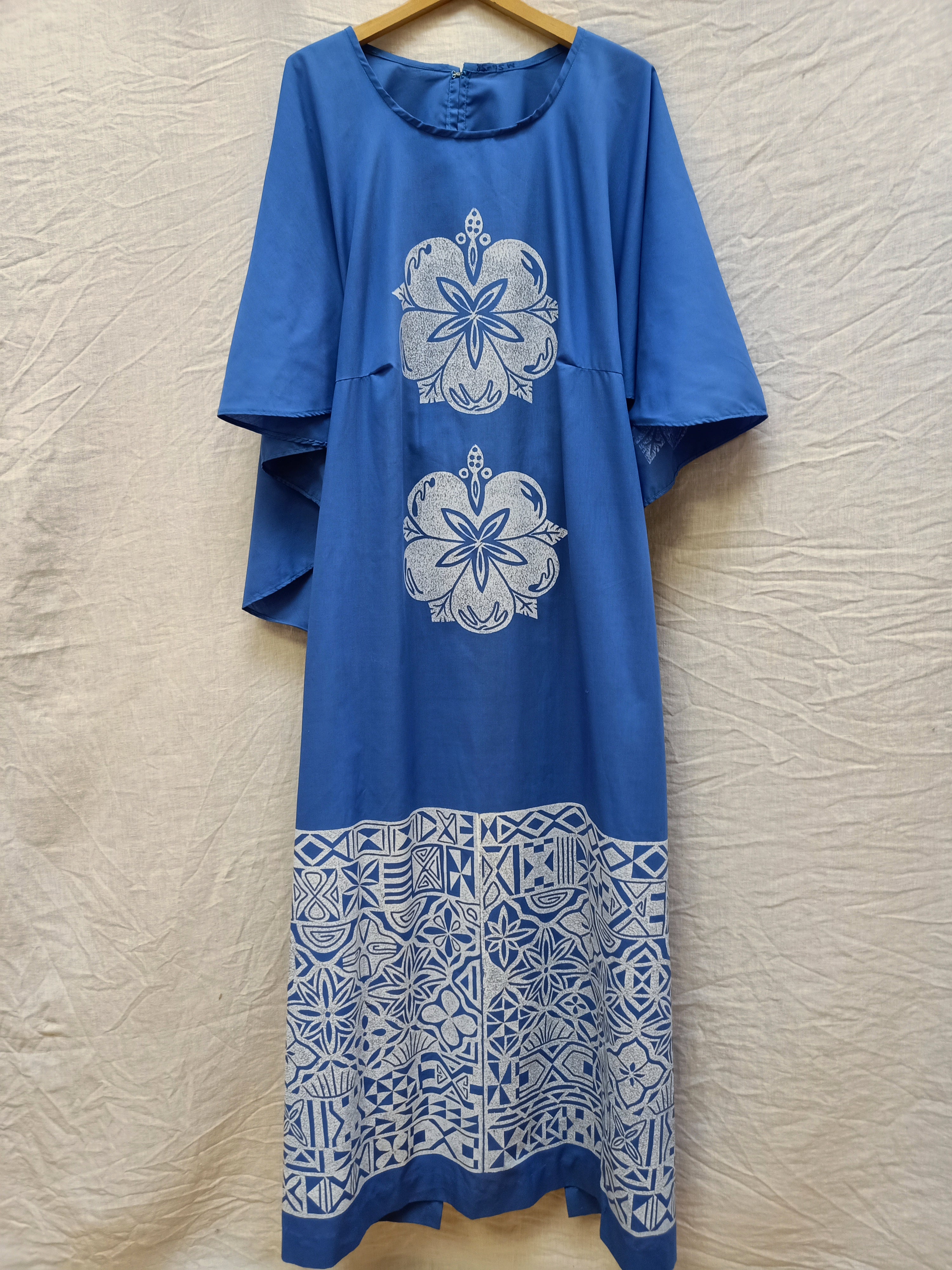 Retro Blue Floral Dress