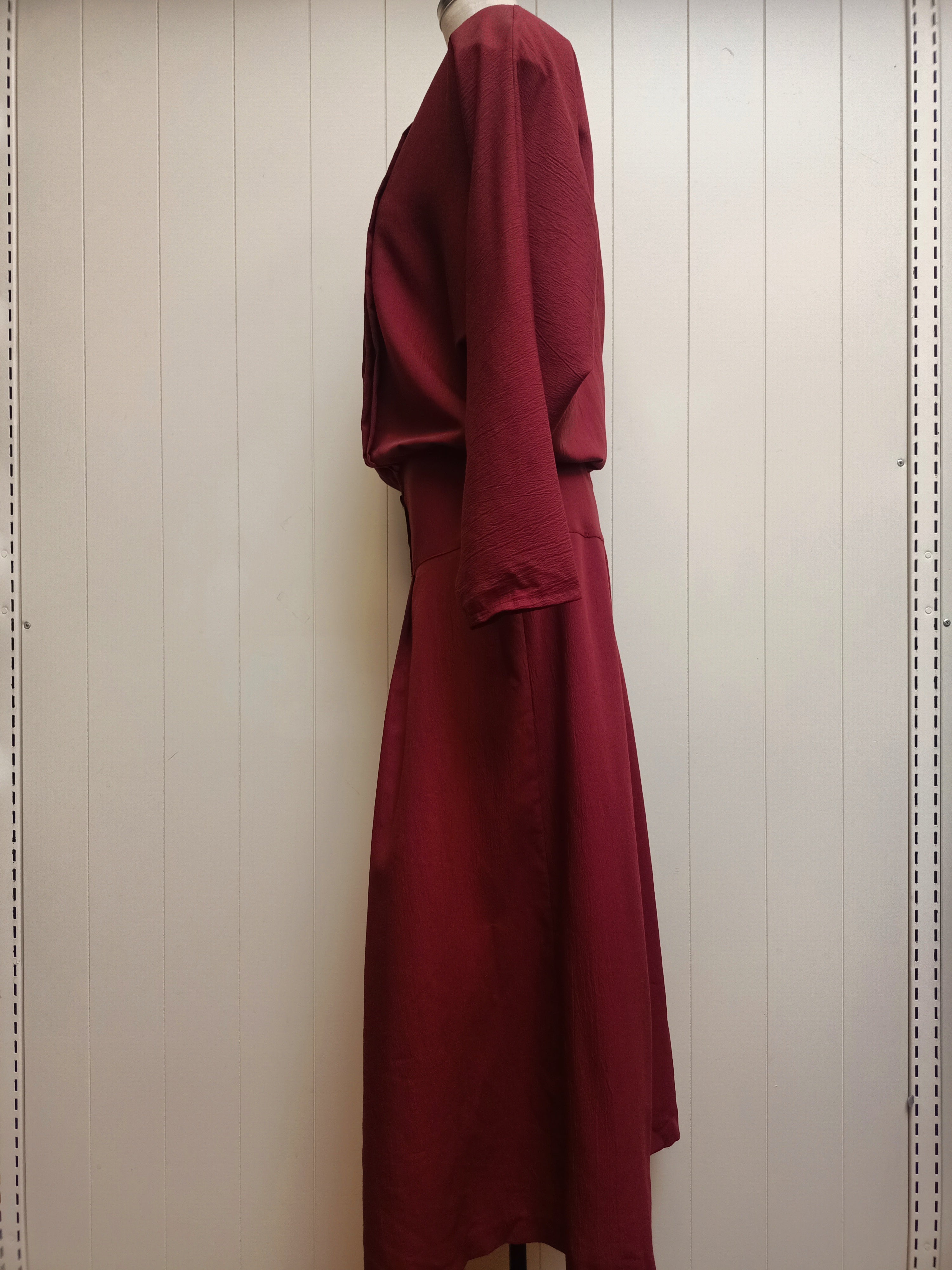 Vintage Maroon Batwing Dress