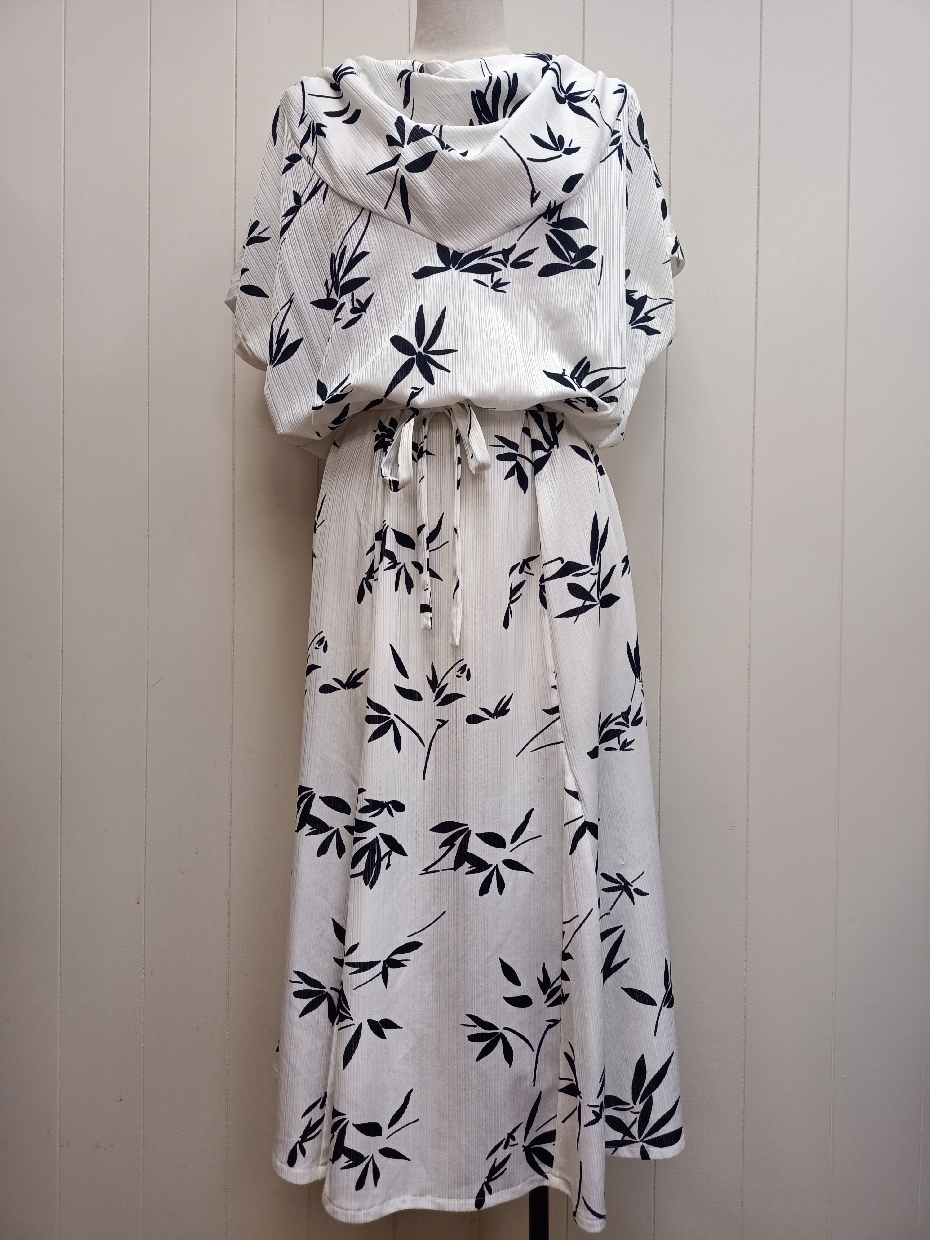 Vintage Cowl Neck Leaf Dress